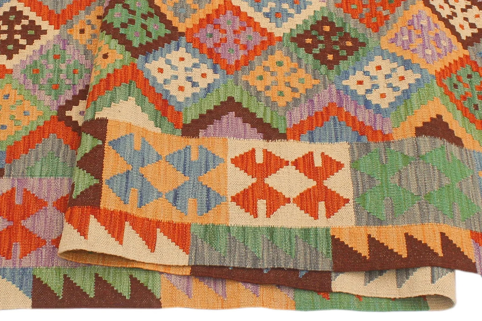 Boho Chic Kilim Gray Rust Hand Woven Rug - 2'9" X 9'7" - 6