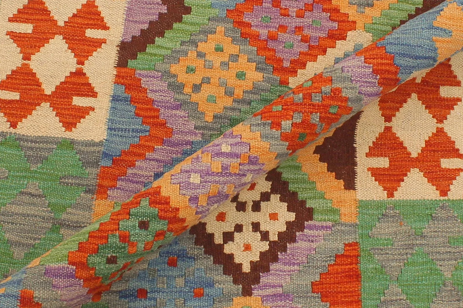 Boho Chic Kilim Gray Rust Hand Woven Rug - 2'9" X 9'7" - 7