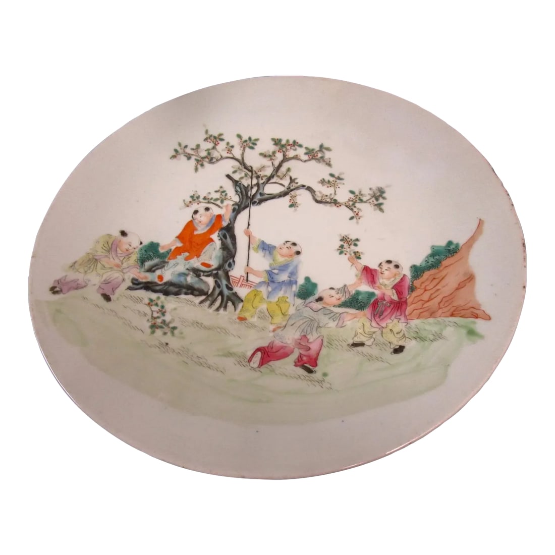 Chinese Export Porcelain Charger Children Harvesting Cherries (1 of 10)