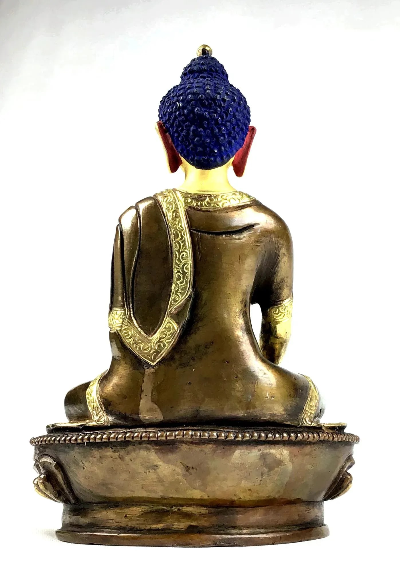 Shakyamuni Buddha Gold & Bronze Nepalese Figurine - 4