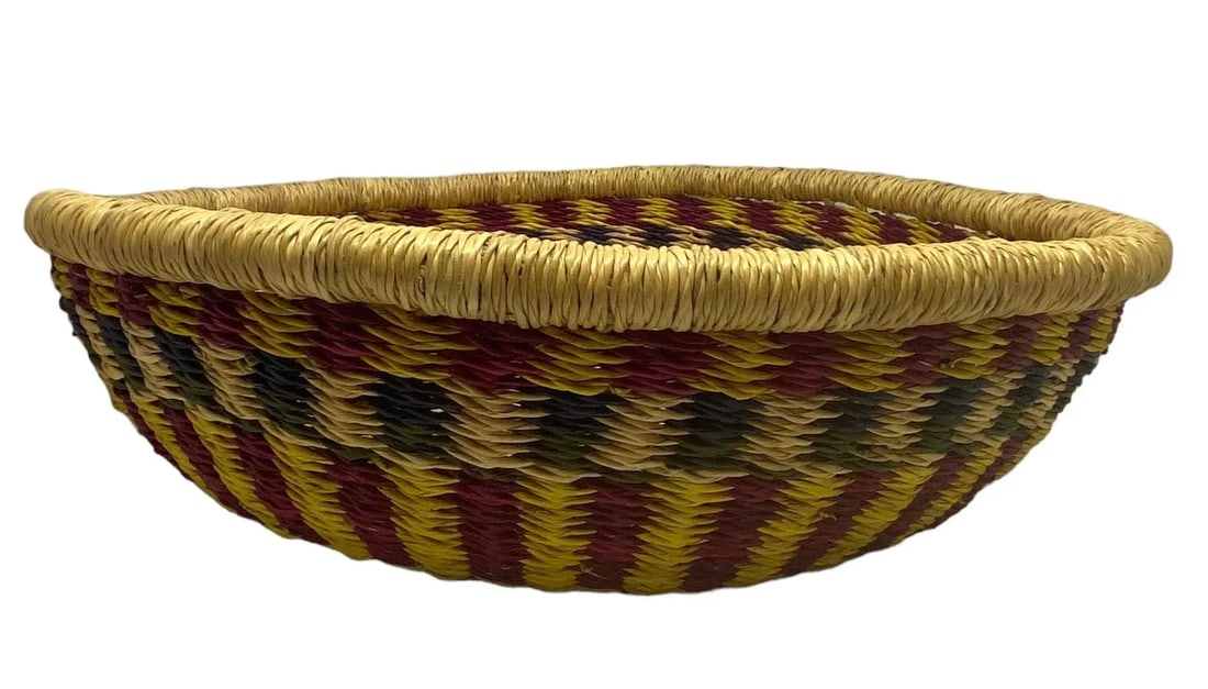 Mid 20th Century Vintage Bohemian Hand Woven Basket - 10
