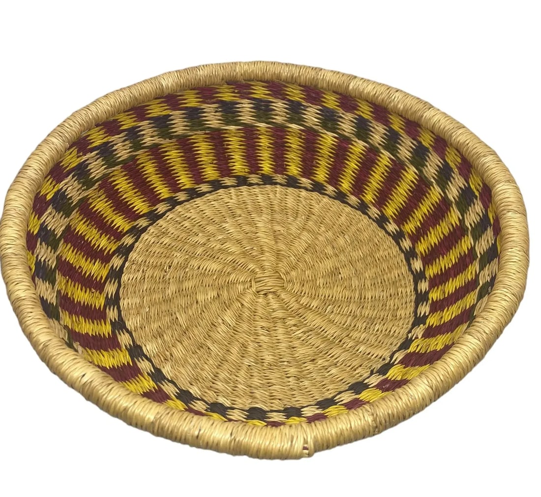 Mid 20th Century Vintage Bohemian Hand Woven Basket - 2