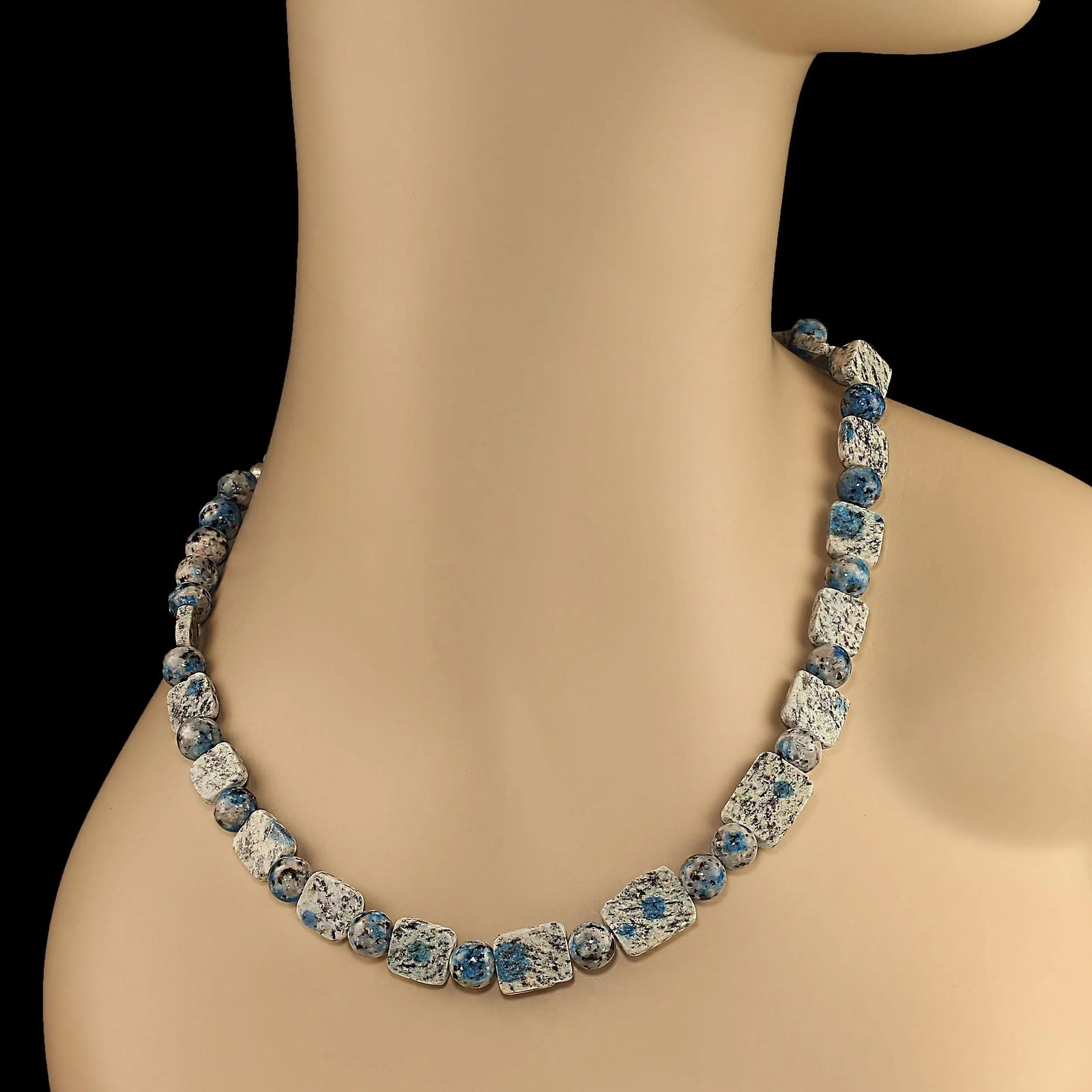 'K2' Blue and White Jasper Necklace - 3
