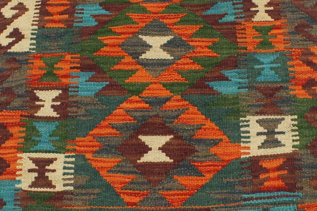 1990s Kilim Rust Brown Wool Rug - 2'0" X 2'11" - 7