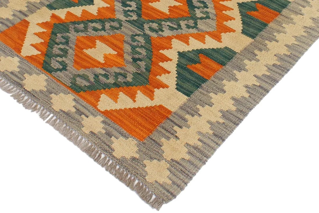 1990s Tribal Kilim Rust Purple Wool Rug - 2'2" X 3'0" - 2