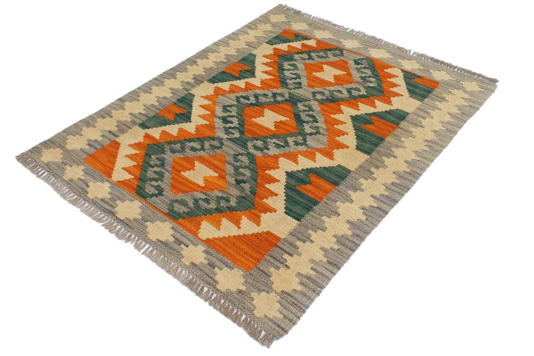 1990s Tribal Kilim Rust Purple Wool Rug - 2'2" X 3'0" - 3