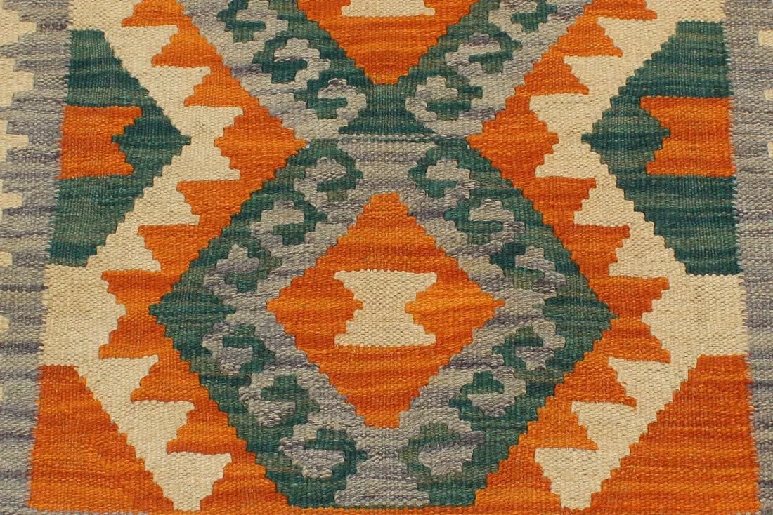 1990s Tribal Kilim Rust Purple Wool Rug - 2'2" X 3'0" - 4