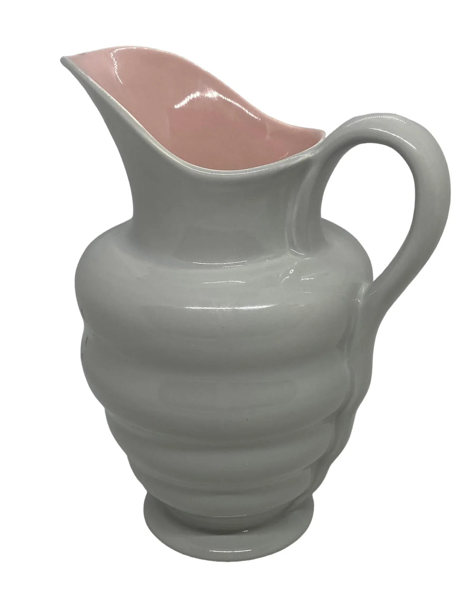 Early 20th Century S. Fielding & Co. English Art Deco Style Crown Devon Gray & Pink Pitcher Pattern - 12