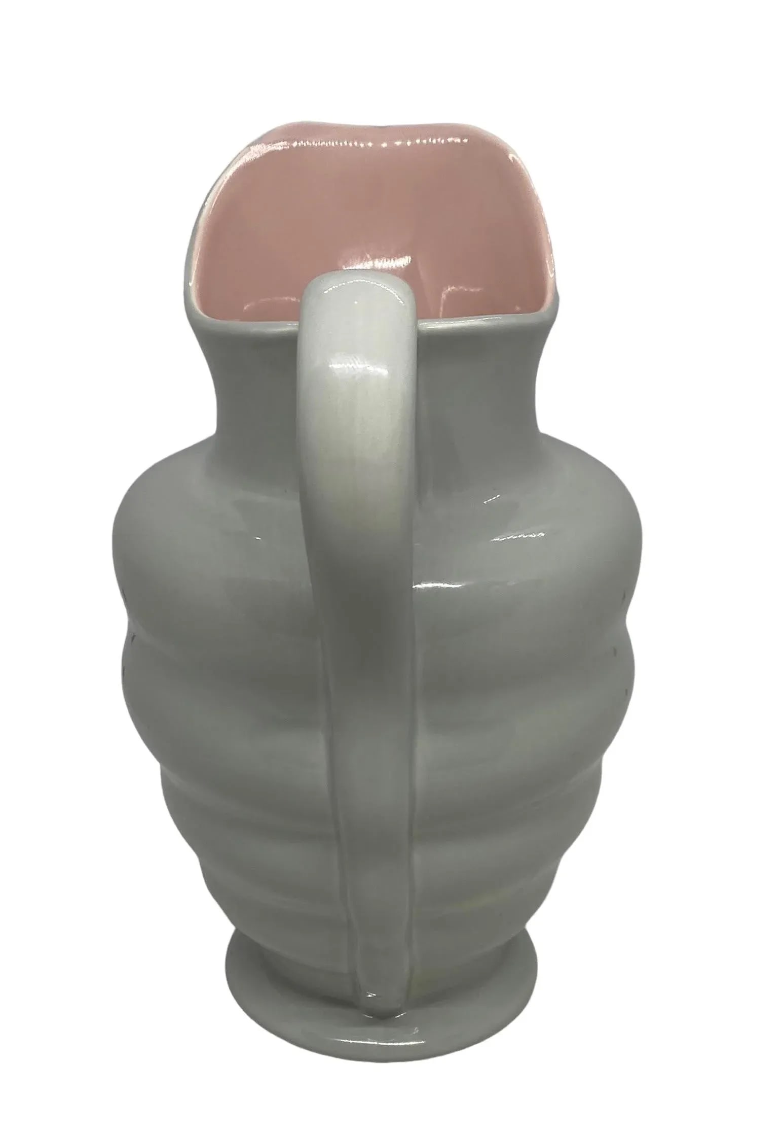 Early 20th Century S. Fielding & Co. English Art Deco Style Crown Devon Gray & Pink Pitcher Pattern - 3