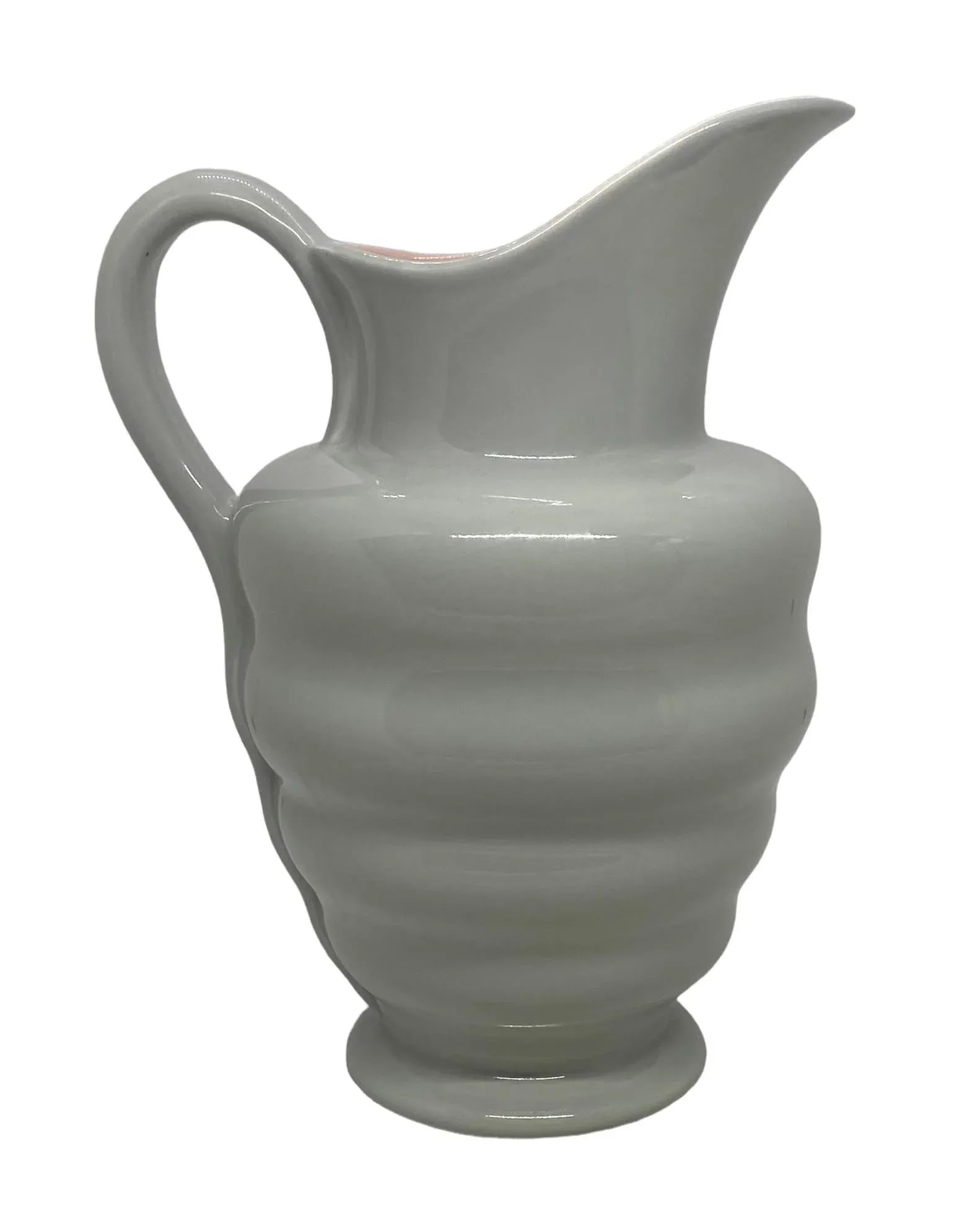 Early 20th Century S. Fielding & Co. English Art Deco Style Crown Devon Gray & Pink Pitcher Pattern - 5