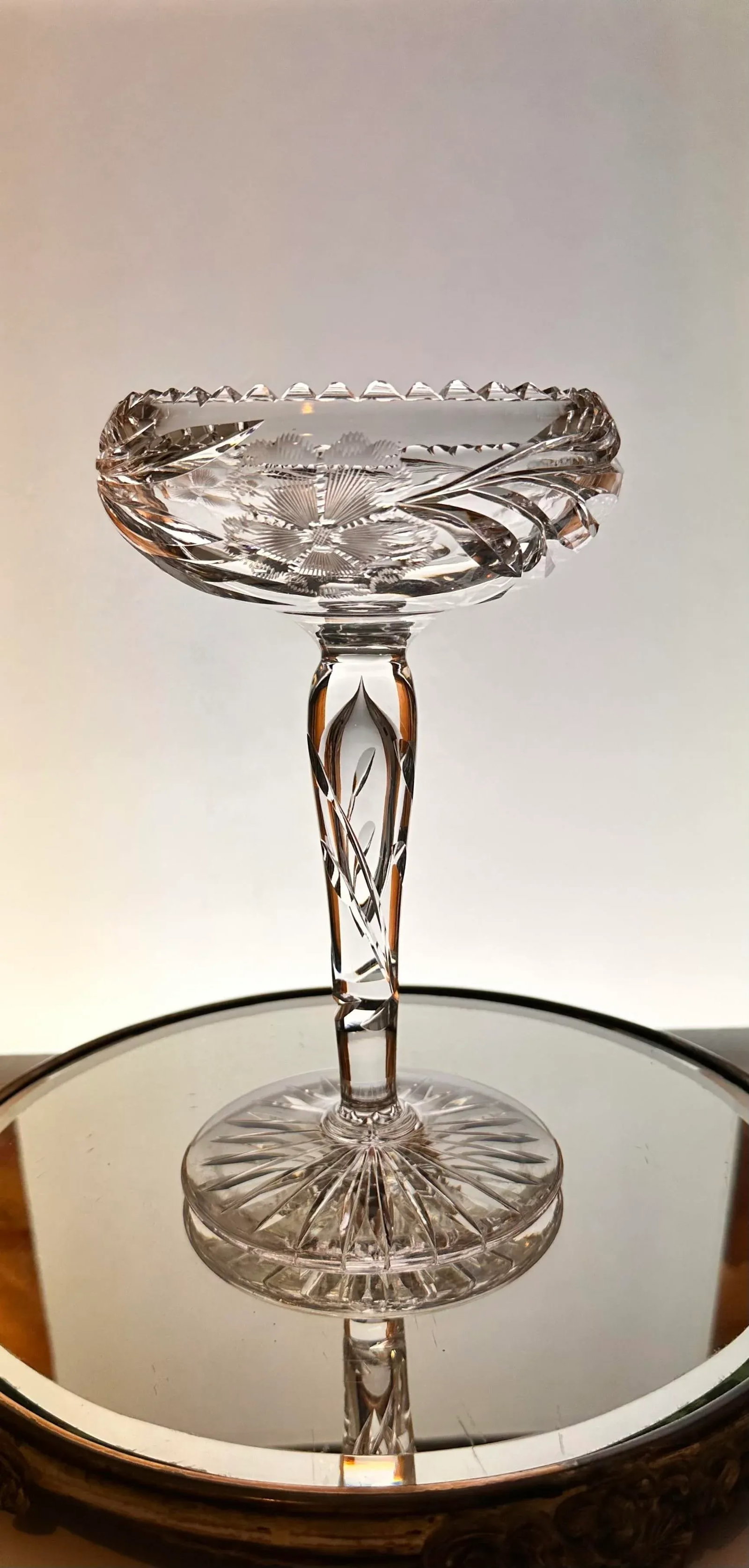Antique American Brilliant Period Comport Bubble Stem - 6