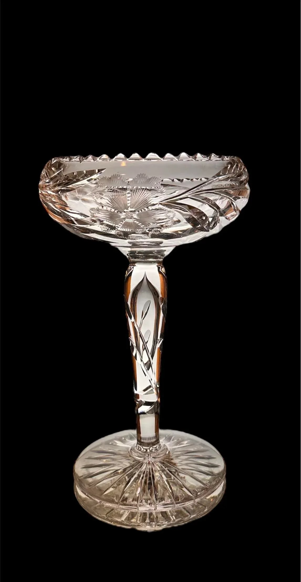 Antique American Brilliant Period Comport Bubble Stem - 7