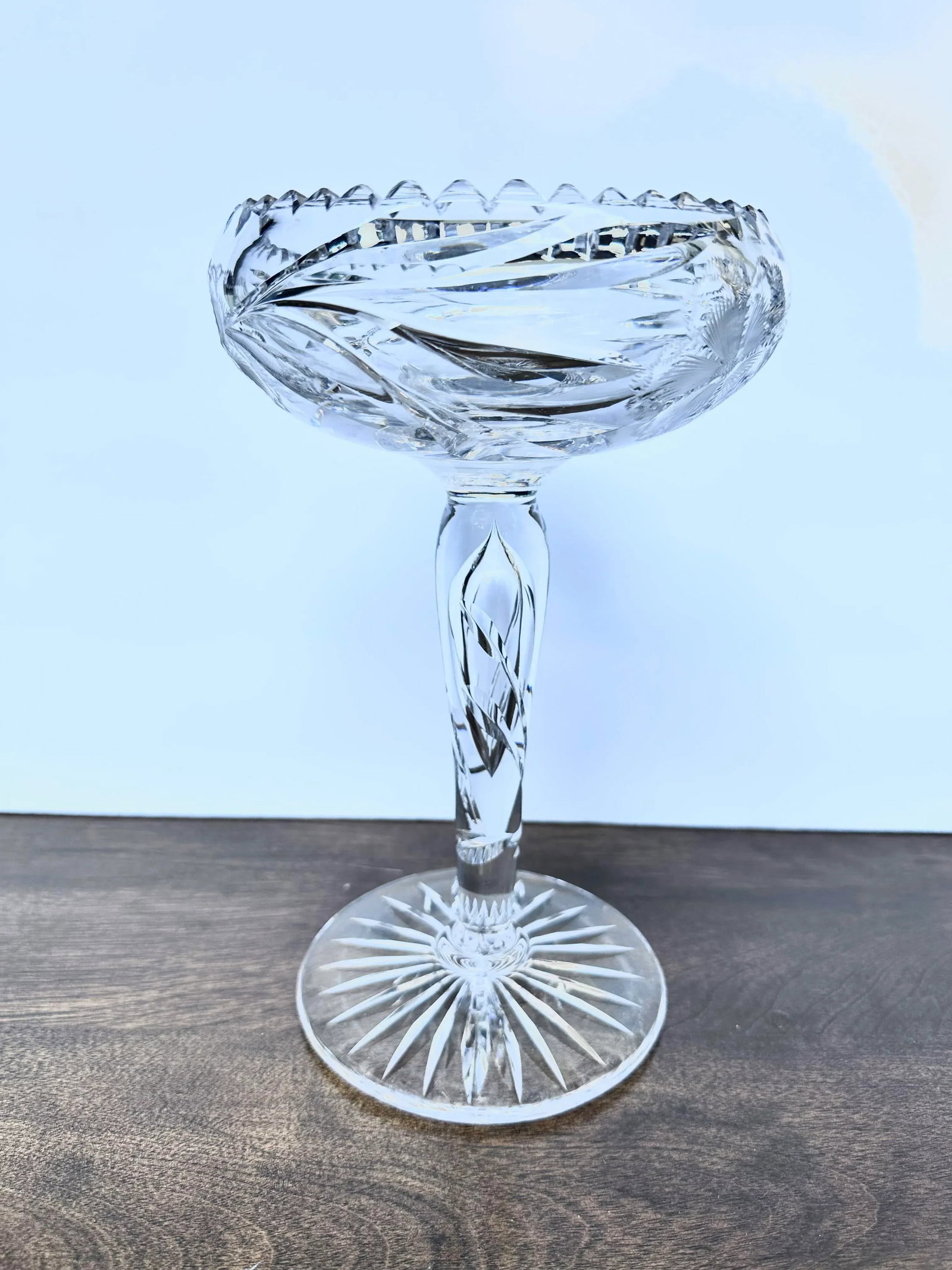 Antique American Brilliant Period Comport Bubble Stem - 9