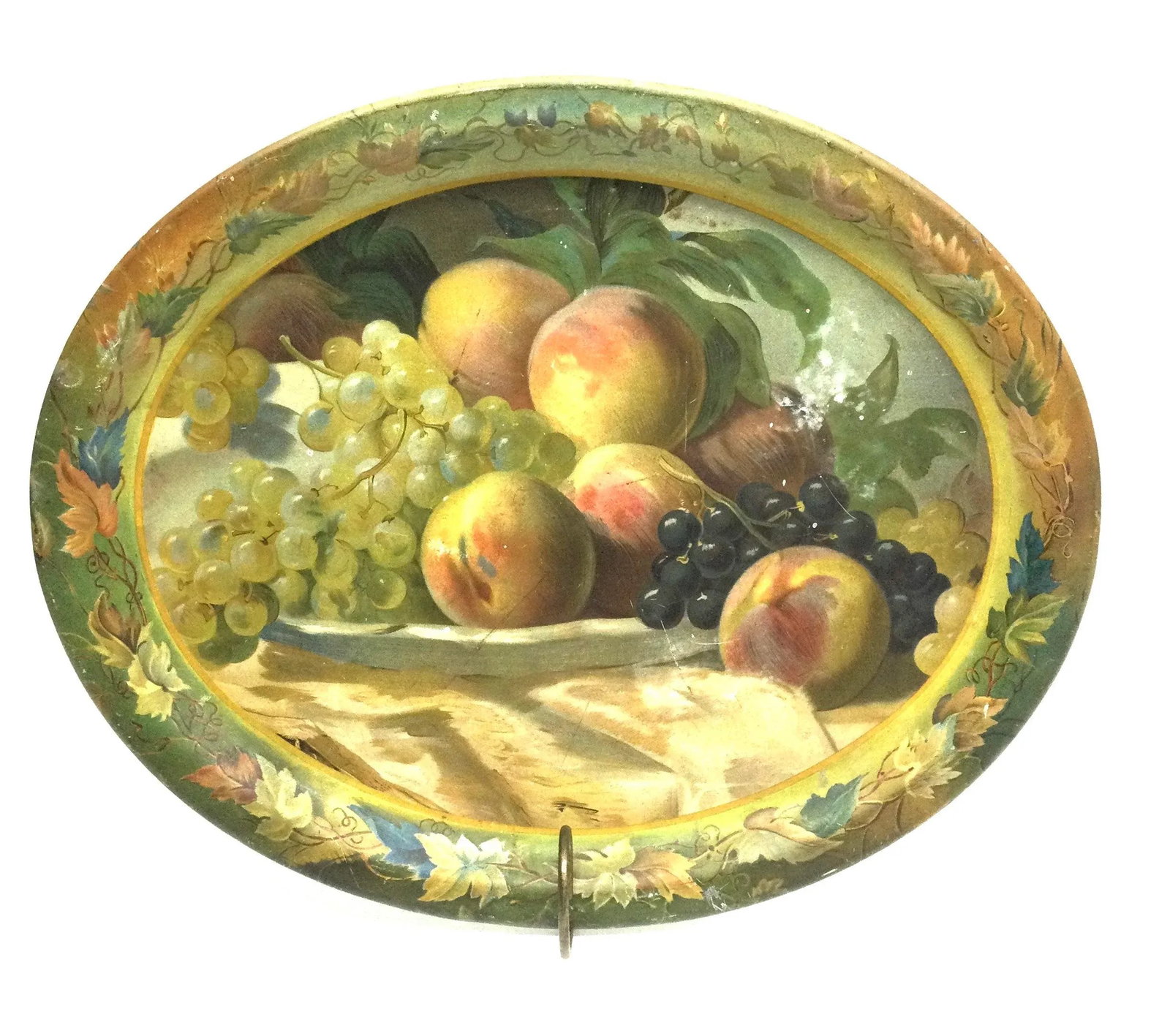 Authentic Antique Toleware Platter Serving Tray - 2