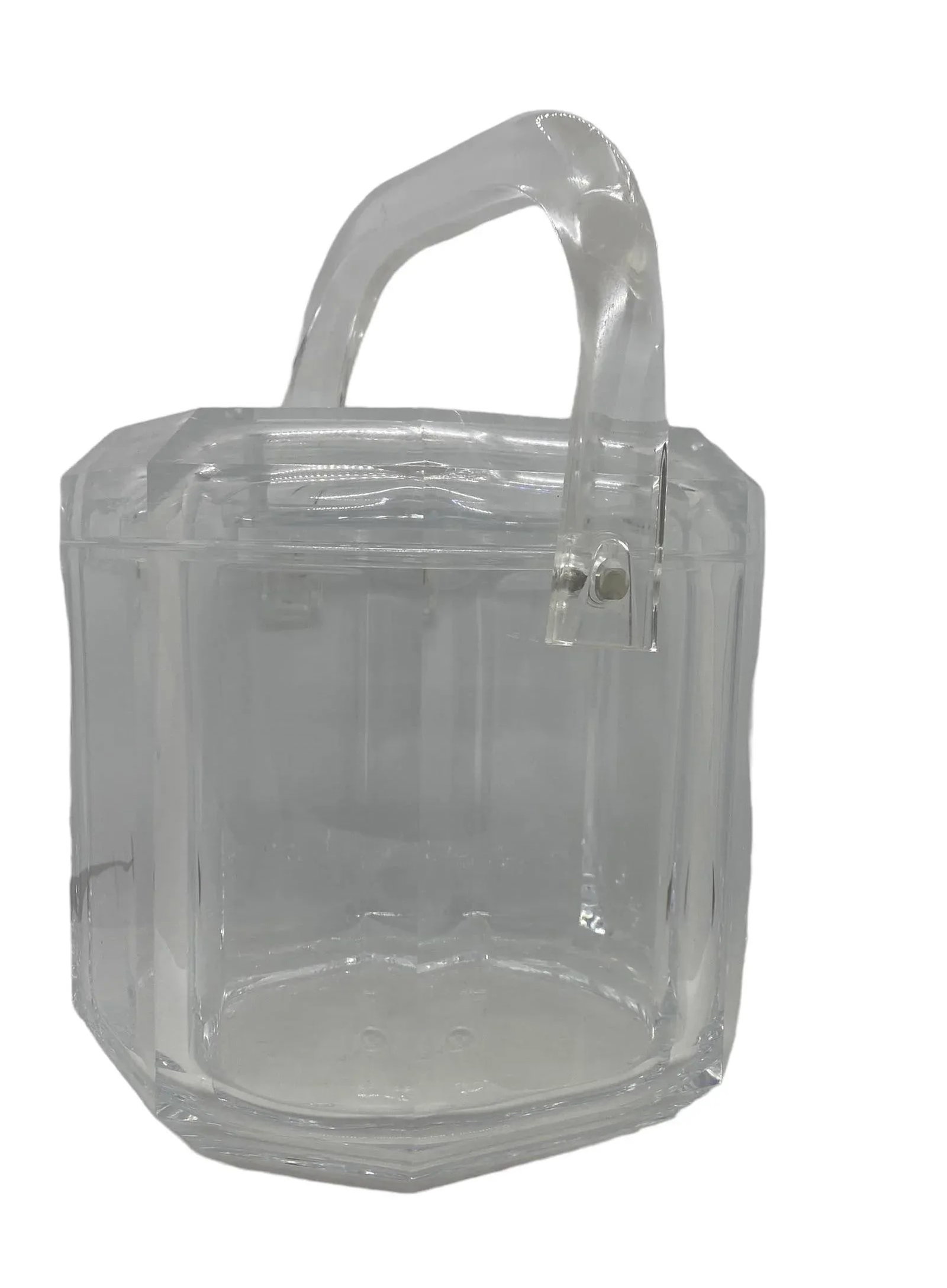 Mid Century Modern Lucite Octagon Shape Ice Bucket - 2