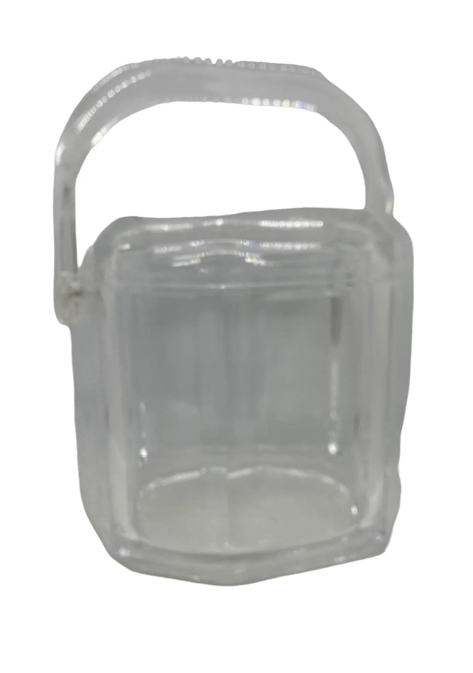 Mid Century Modern Lucite Octagon Shape Ice Bucket - 4