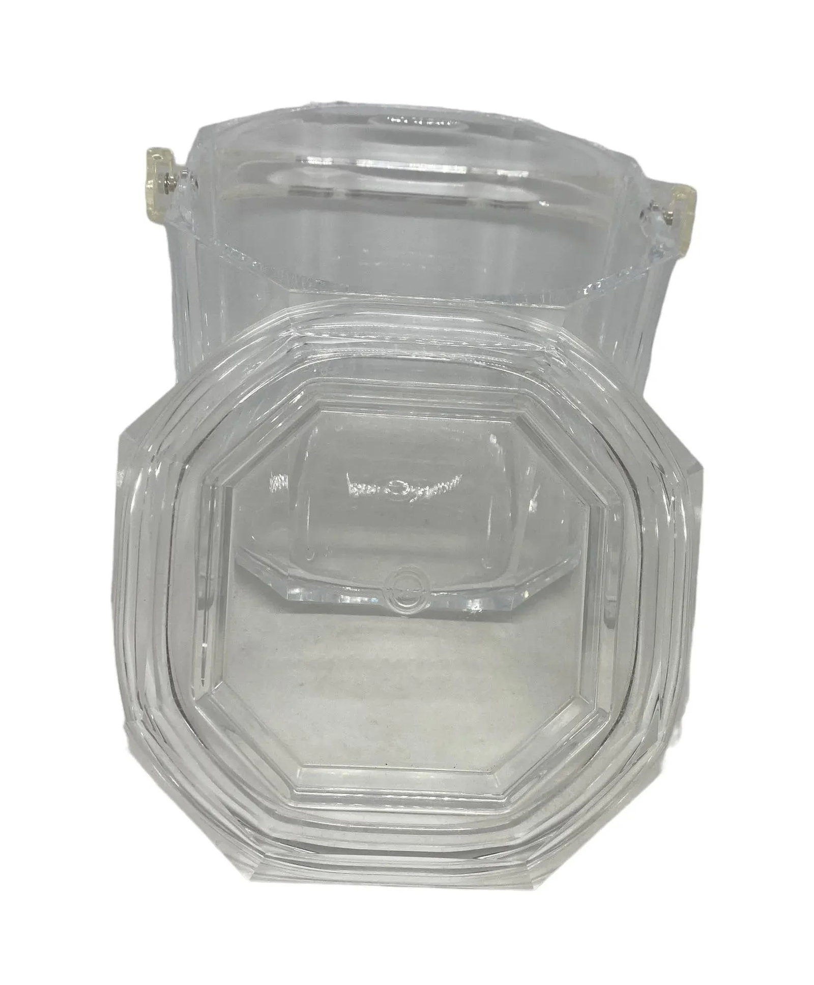 Mid Century Modern Lucite Octagon Shape Ice Bucket - 5