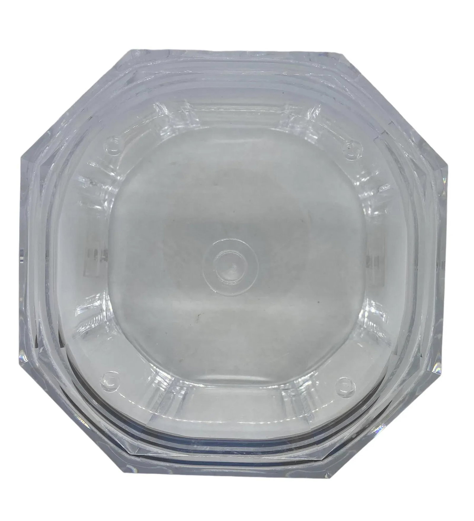 Mid Century Modern Lucite Octagon Shape Ice Bucket - 7