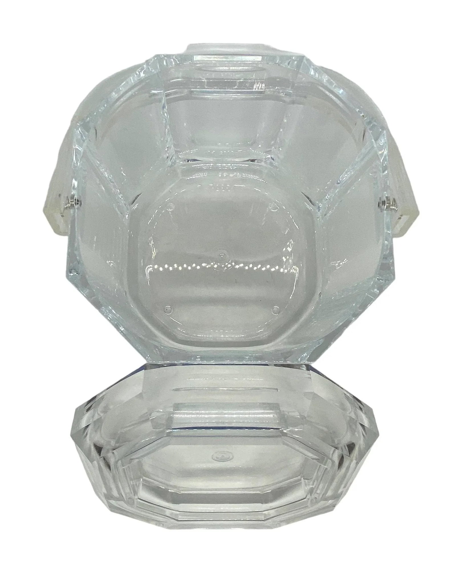 Mid Century Modern Lucite Octagon Shape Ice Bucket - 8