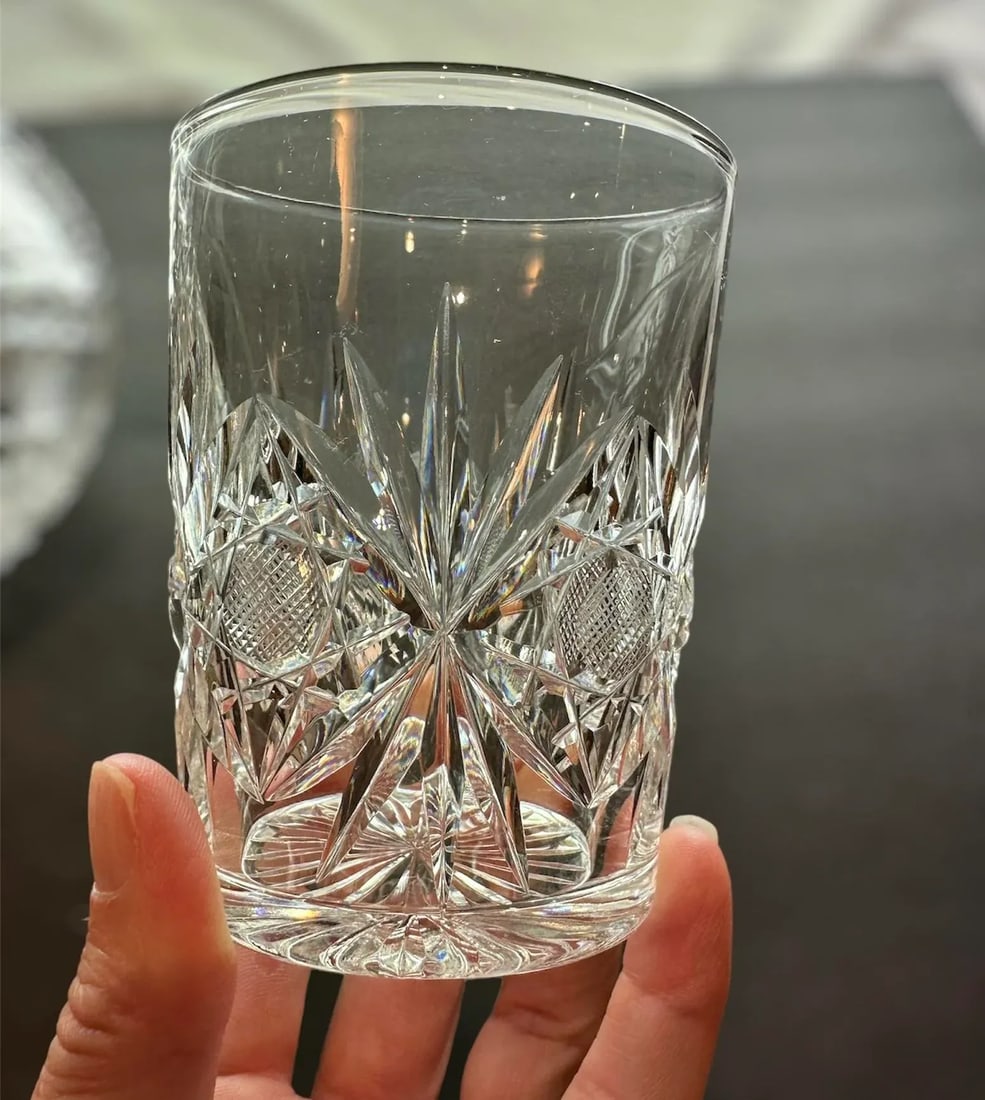 Antique American Brilliant Period Cut Crystal Carafe and Tumblers Set- 3 Pieces - 5