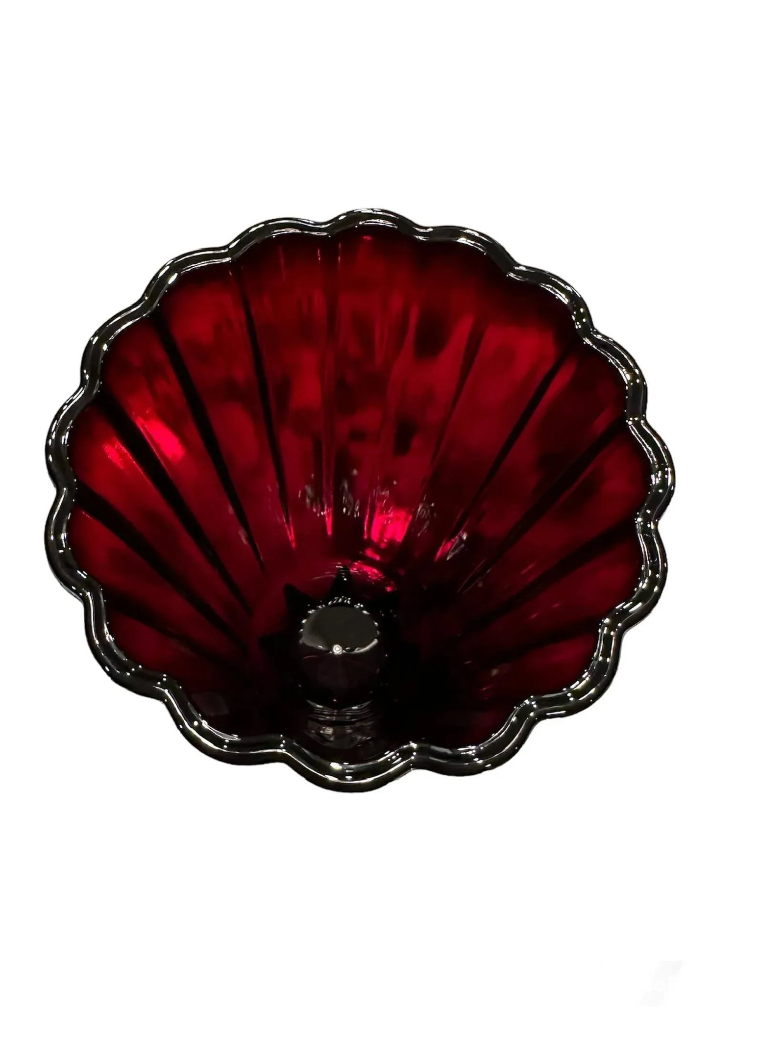 1960s Anchor Hocking Classic Royal Ruby Glass Trumpet Vase - 3