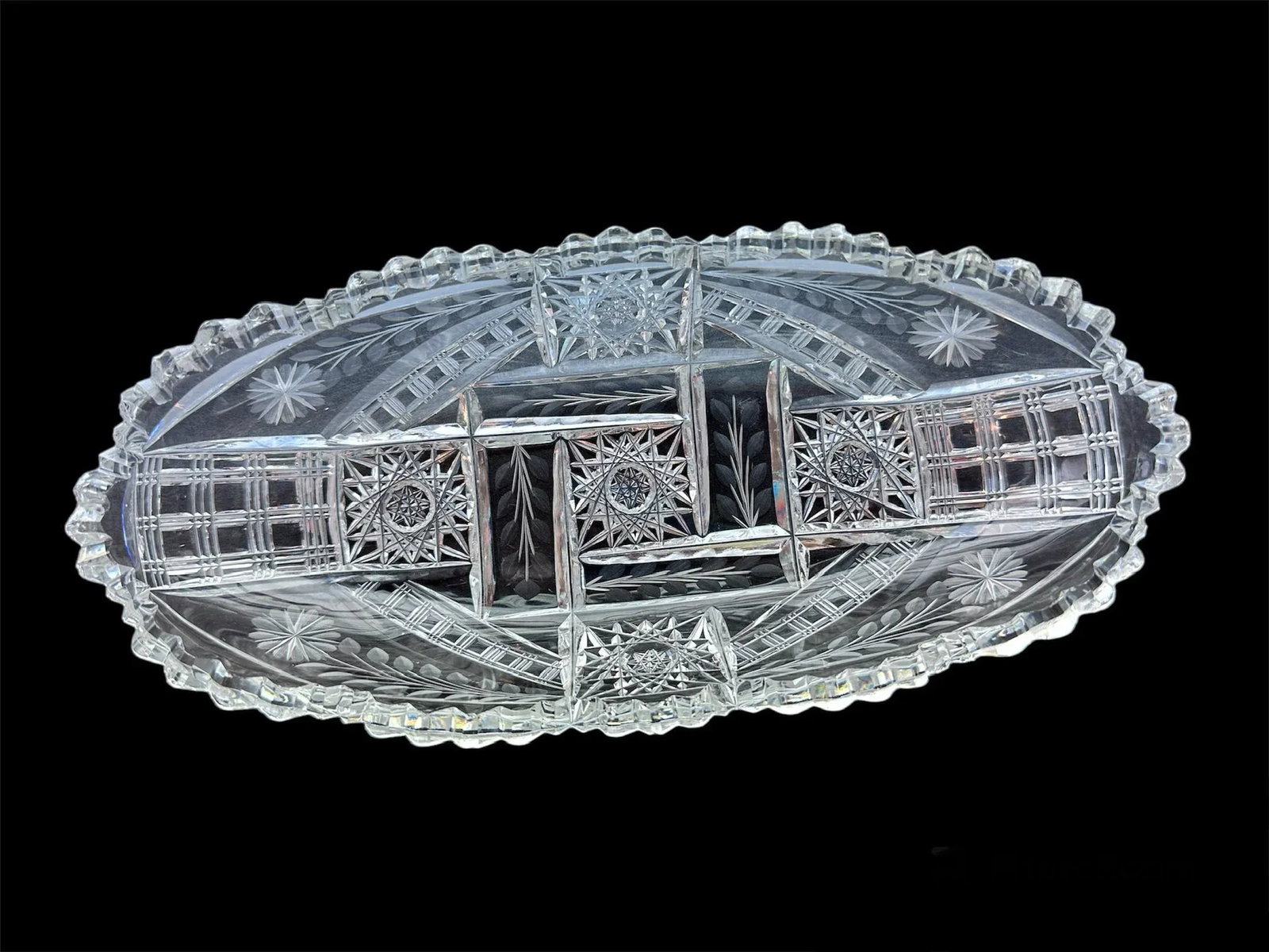 Early 20th Century American Brilliant Period Cut Crystal Celery Boat - 2