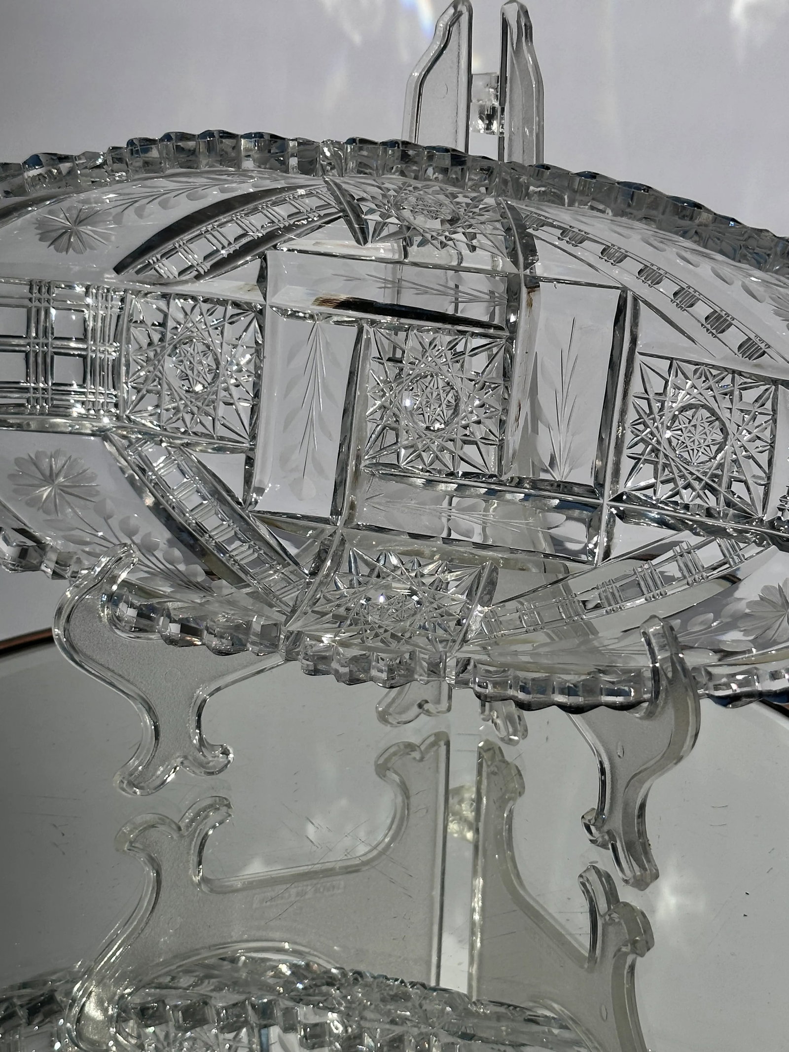 Early 20th Century American Brilliant Period Cut Crystal Celery Boat - 3