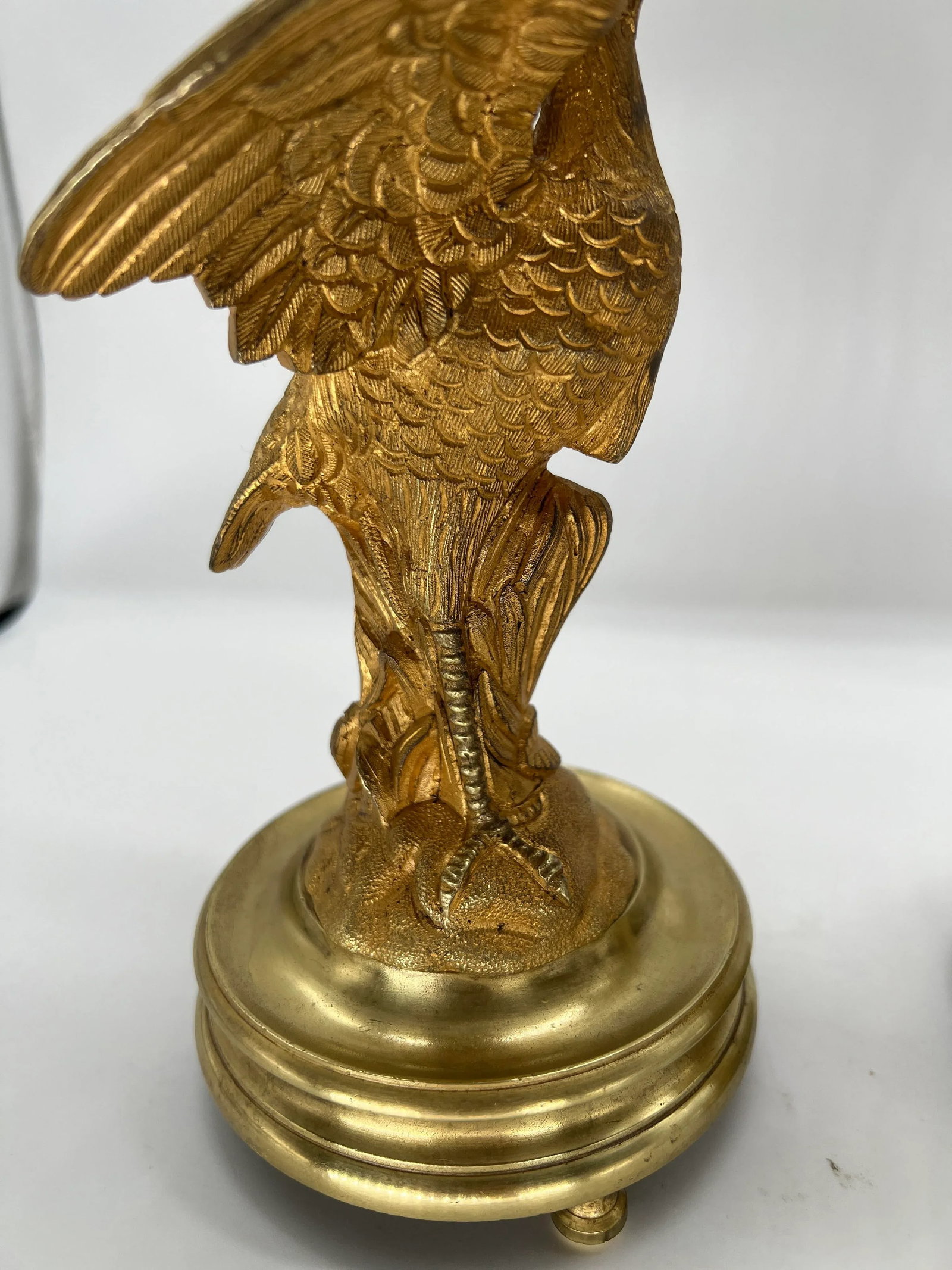 Pair, French Empire Gilt Bronze Crane Motif Candlesticks Circa 1815 - 10