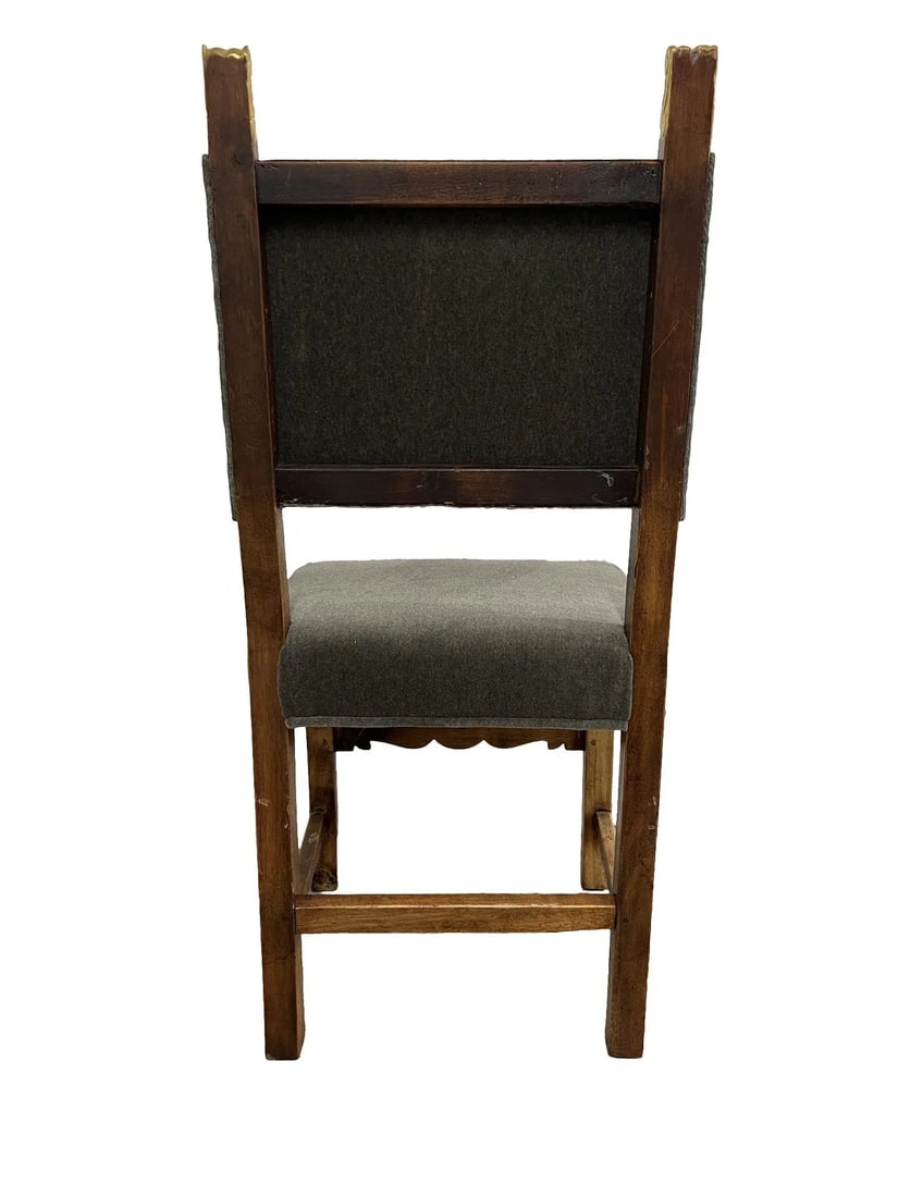 19th Century Spanish Baroque Giltwood & Mohair Upholstered Side Chair - 6