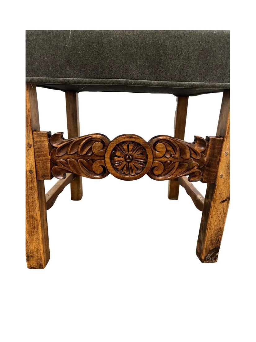 19th Century Spanish Baroque Giltwood & Mohair Upholstered Side Chair - 7