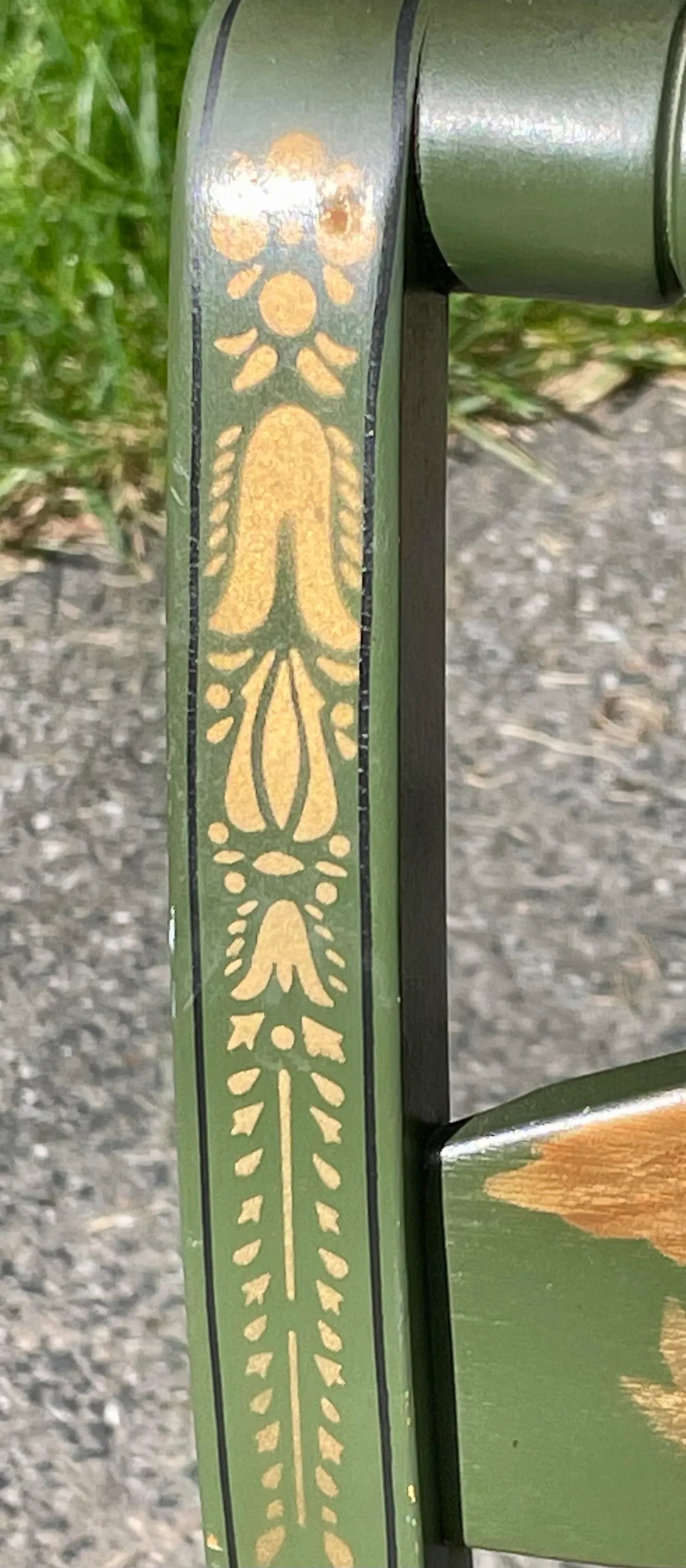 L. Hitchcock, Green, Half Spindle Back Inn Chair With Signature Eagle Stenciling - 8