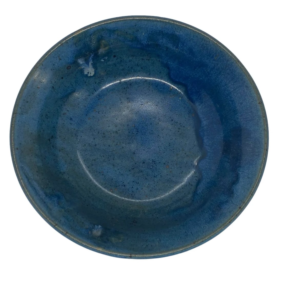 Late 20th Century Contemporary Ceramic Pottery Oblong Blue Black Bowl - 3