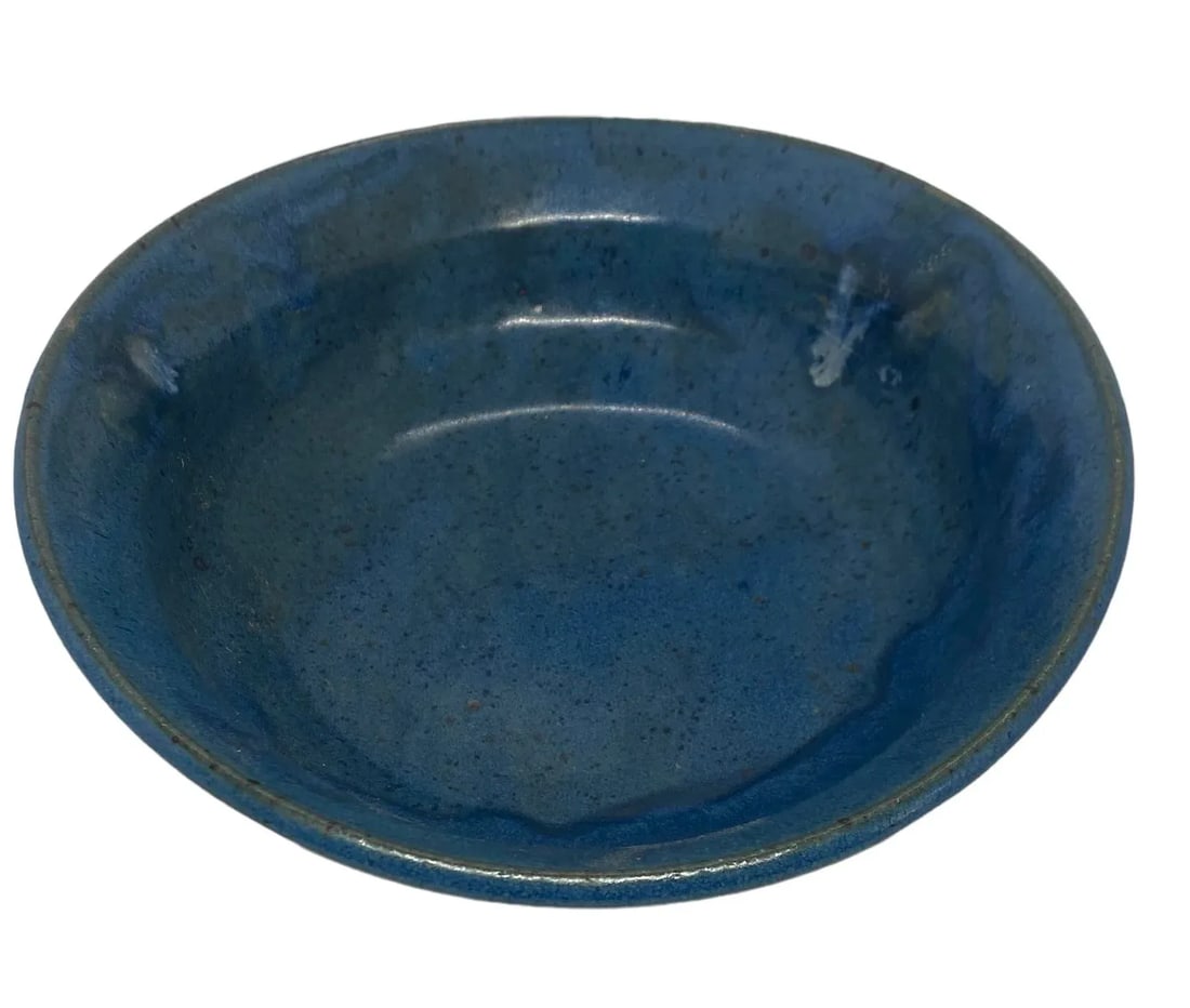 Late 20th Century Contemporary Ceramic Pottery Oblong Blue Black Bowl - 4