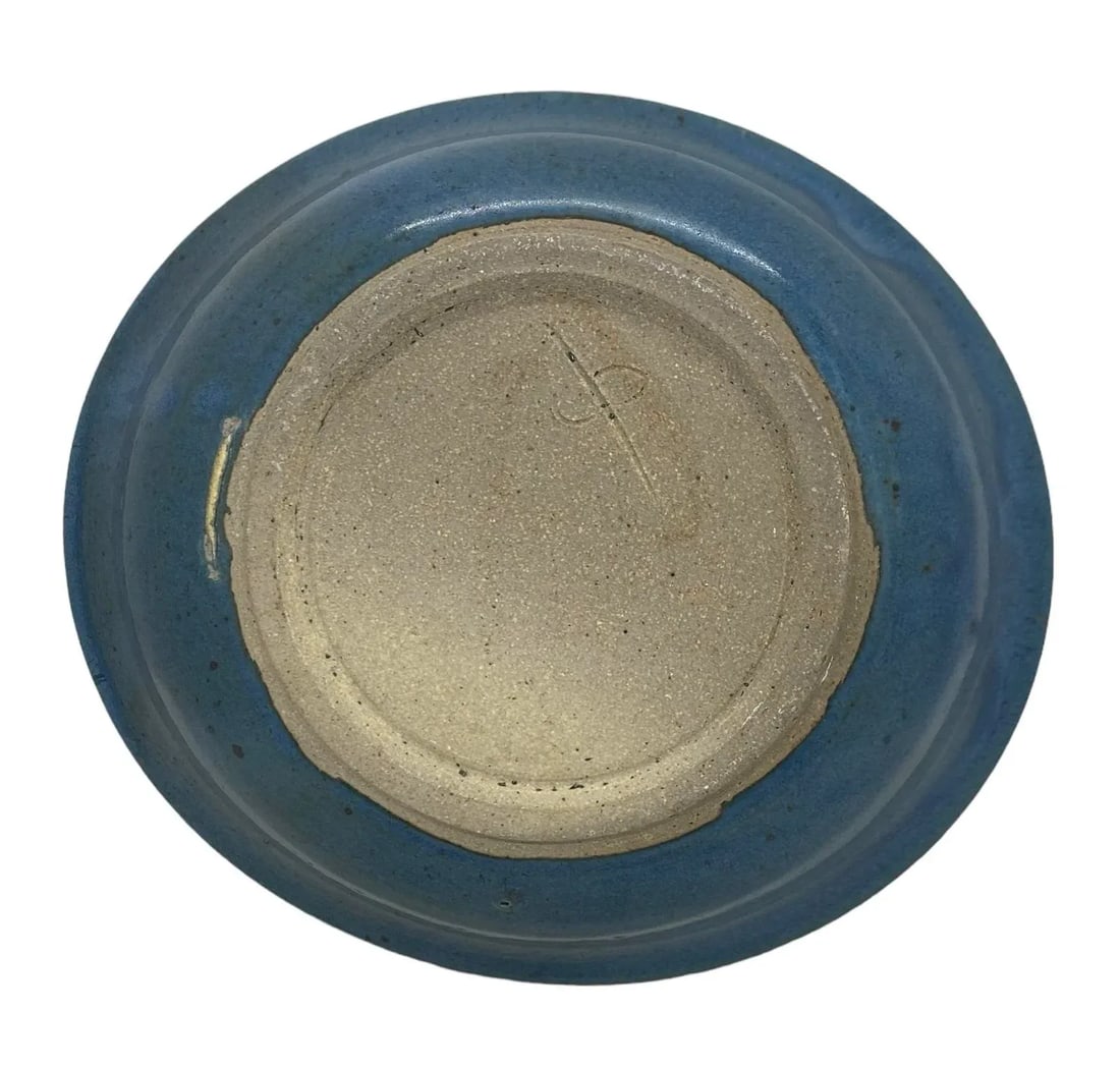 Late 20th Century Contemporary Ceramic Pottery Oblong Blue Black Bowl - 7