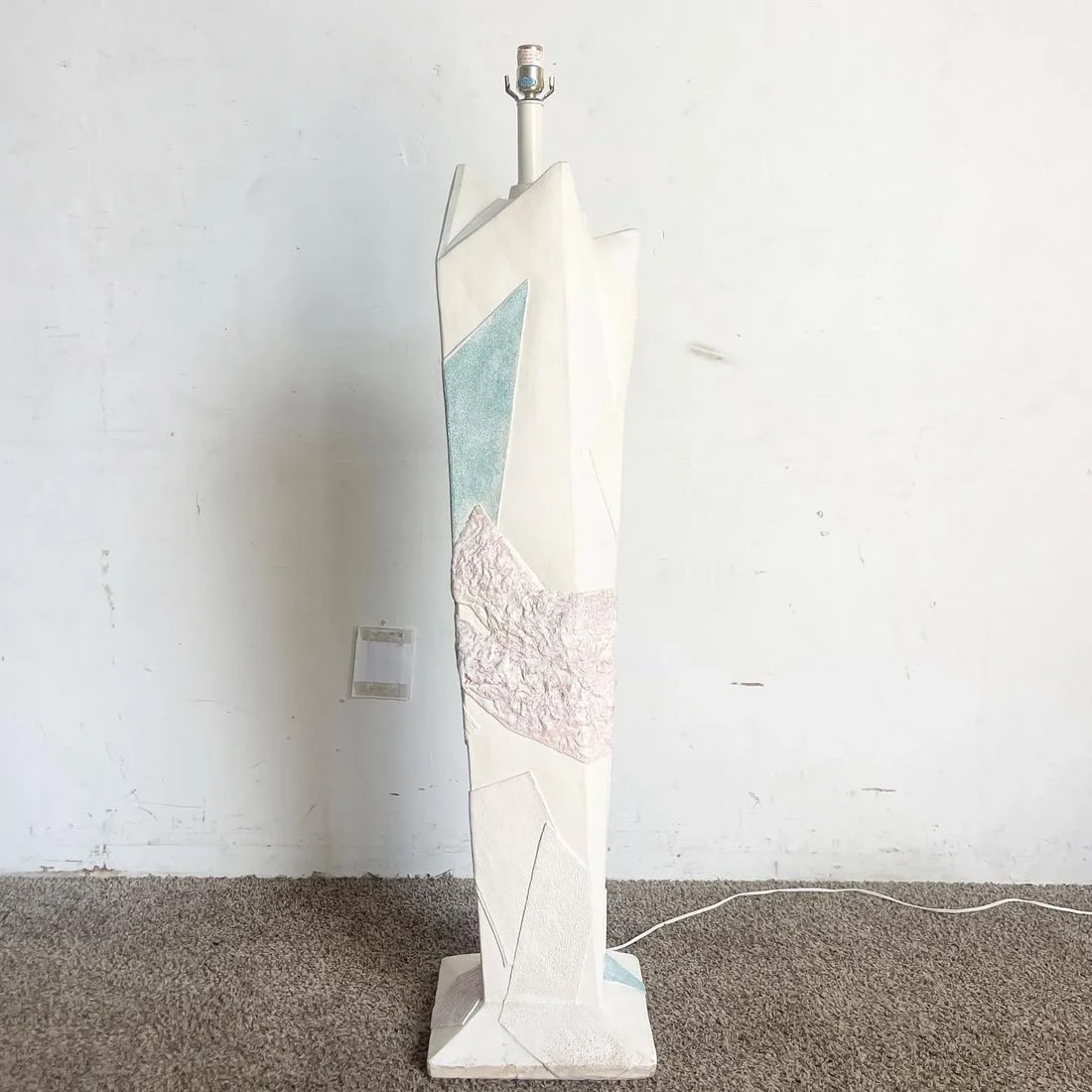 Postmodern Brutalist Green and Pink and White Floor Lamp - 2