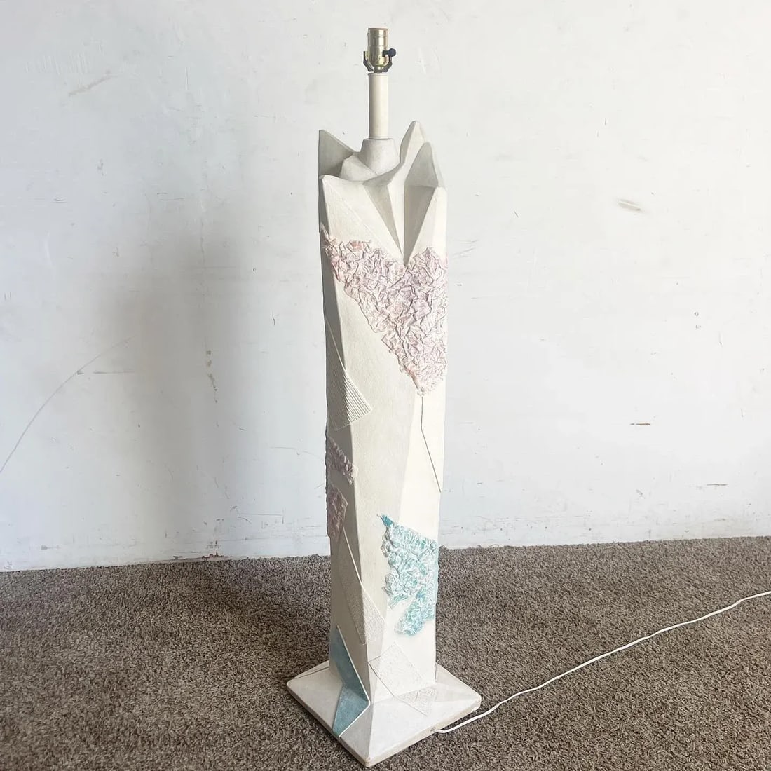 Postmodern Brutalist Green and Pink and White Floor Lamp - 4
