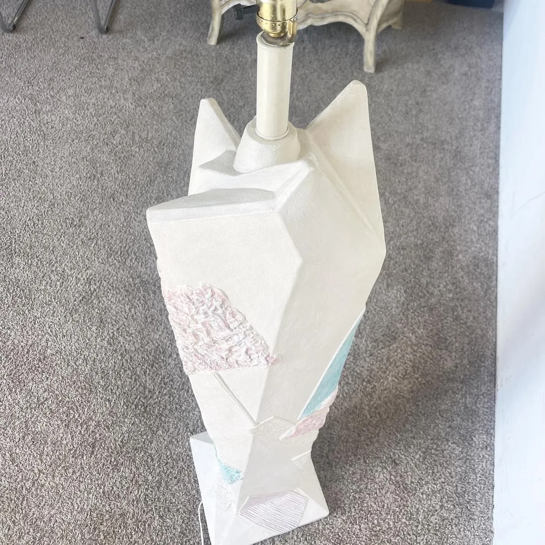 Postmodern Brutalist Green and Pink and White Floor Lamp - 5
