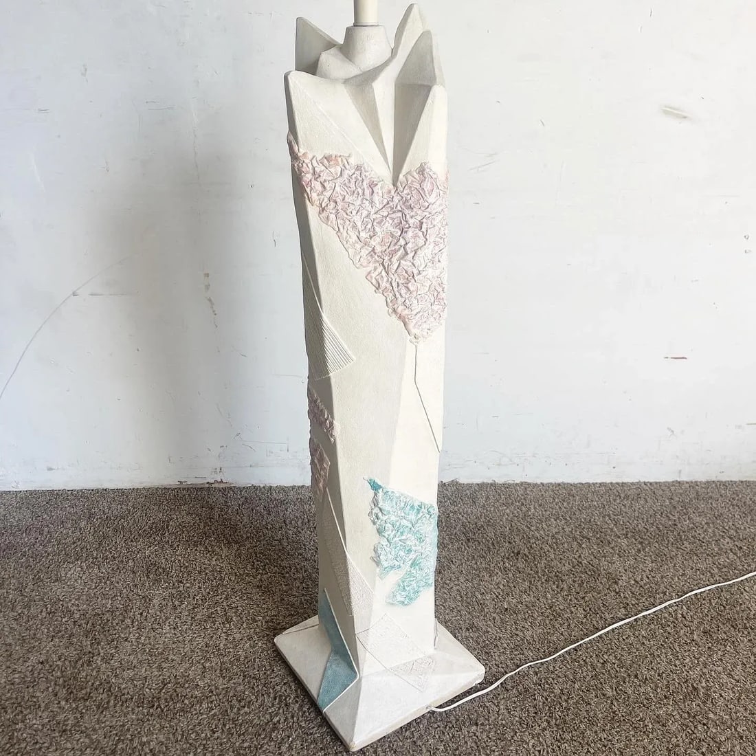 Postmodern Brutalist Green and Pink and White Floor Lamp - 7