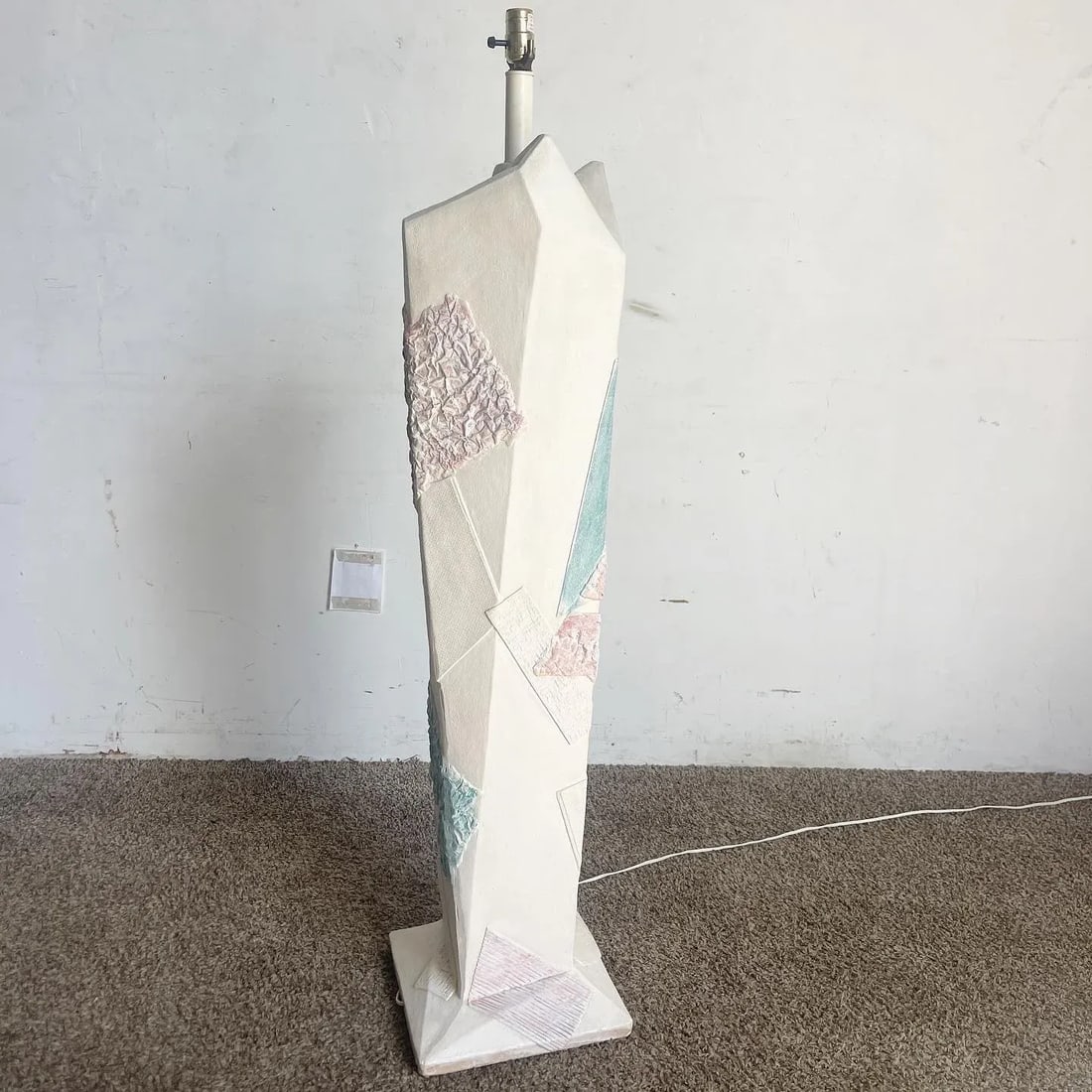 Postmodern Brutalist Green and Pink and White Floor Lamp - 8
