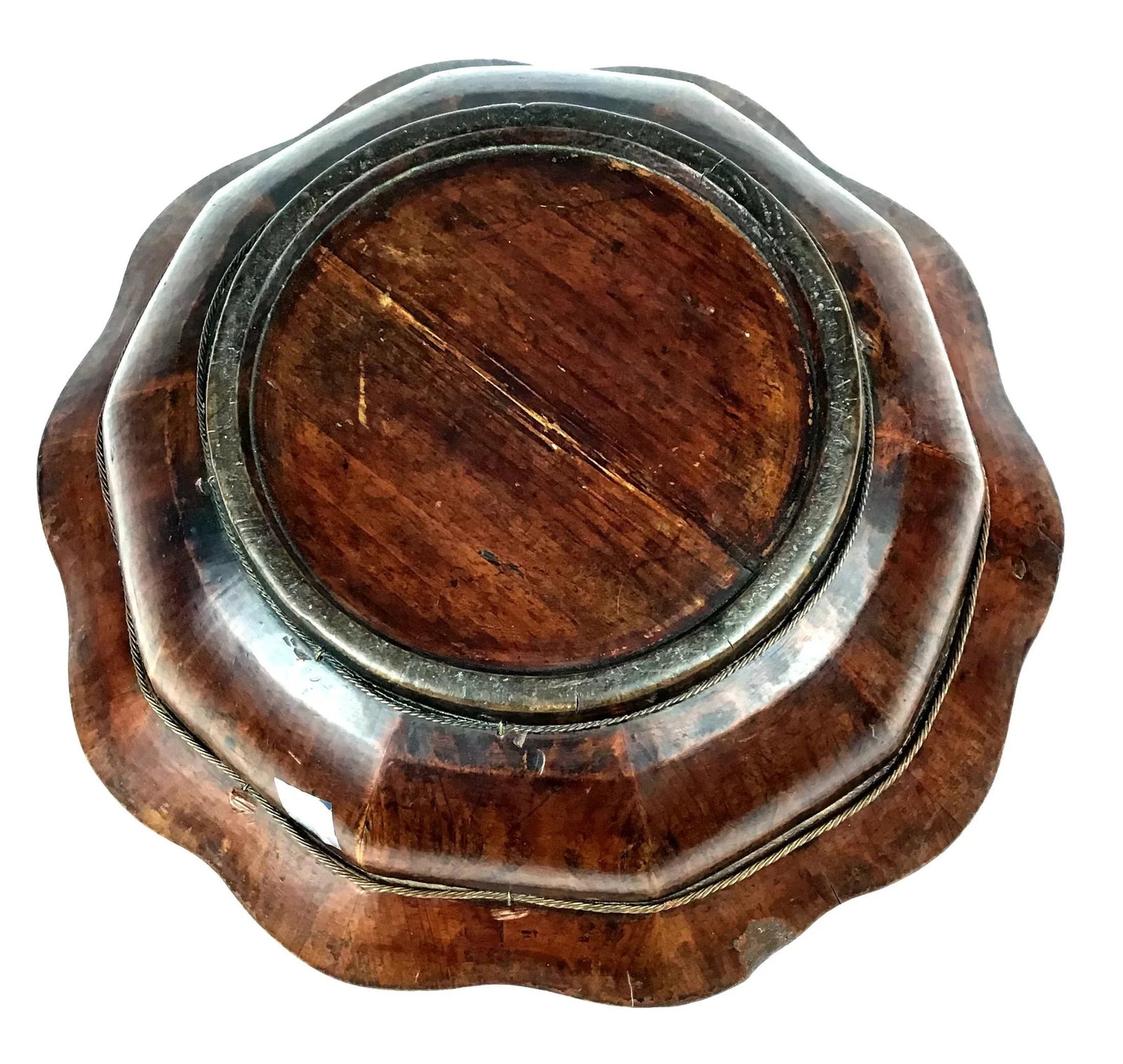 19th Century Chinese Qing Gilt Painted & Carved Wooden Bowl - 6