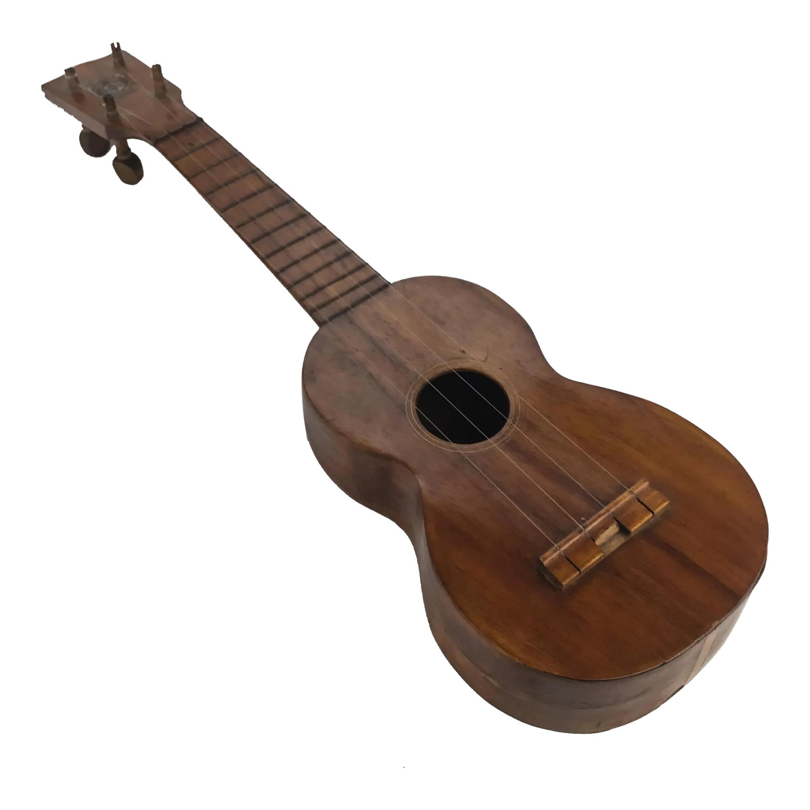 Antique Aloha Soprano Ukulele: Aloha Soprano Ukulele, c. 1922, made in Hawaii, natural varnish finish, koa wood body and neck. This Hawaiian-made Ukulele looks to date to the early/mid-1920s, still with the slimmer waisted body