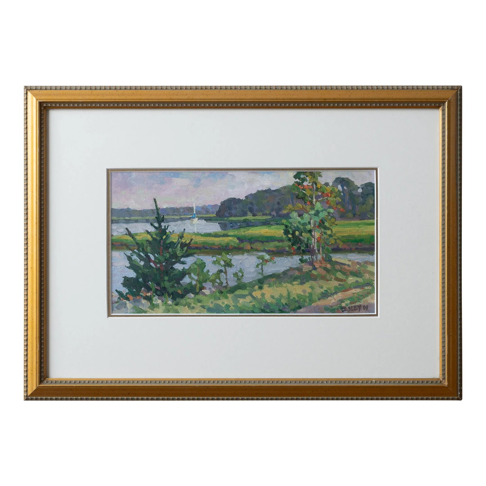 Robert Isley Painting: Robert Isley (Savannah, GA) Southeastern coastal watercolor by Savannah, Georgia artist Robert Isley. sight: 12 by 6 1/4 inches frame: 19 3/4 by 14 inches Condition: Alterations: Original Condition