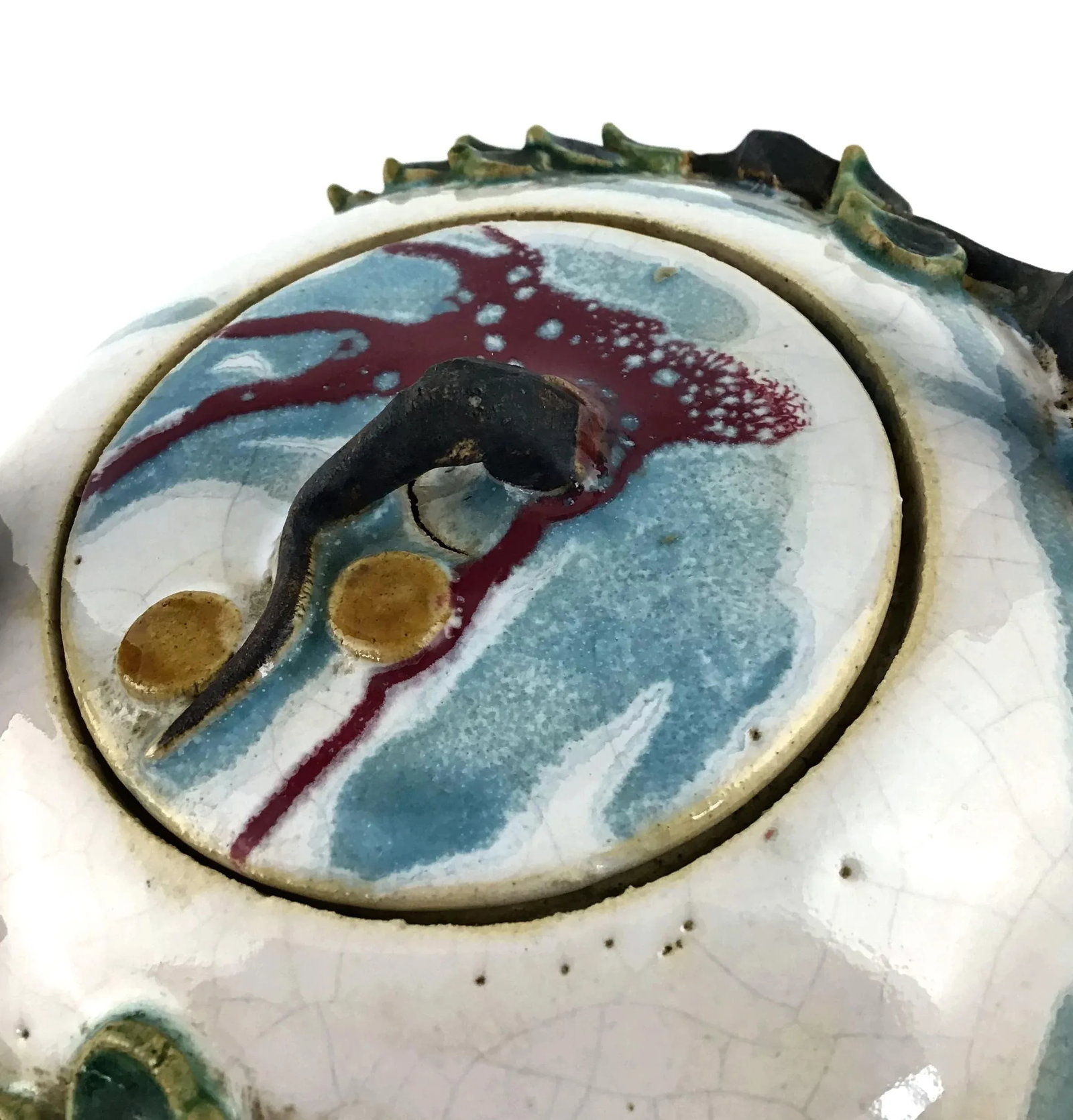 Artisanal Antique Thai Ceramic Teapot - 8