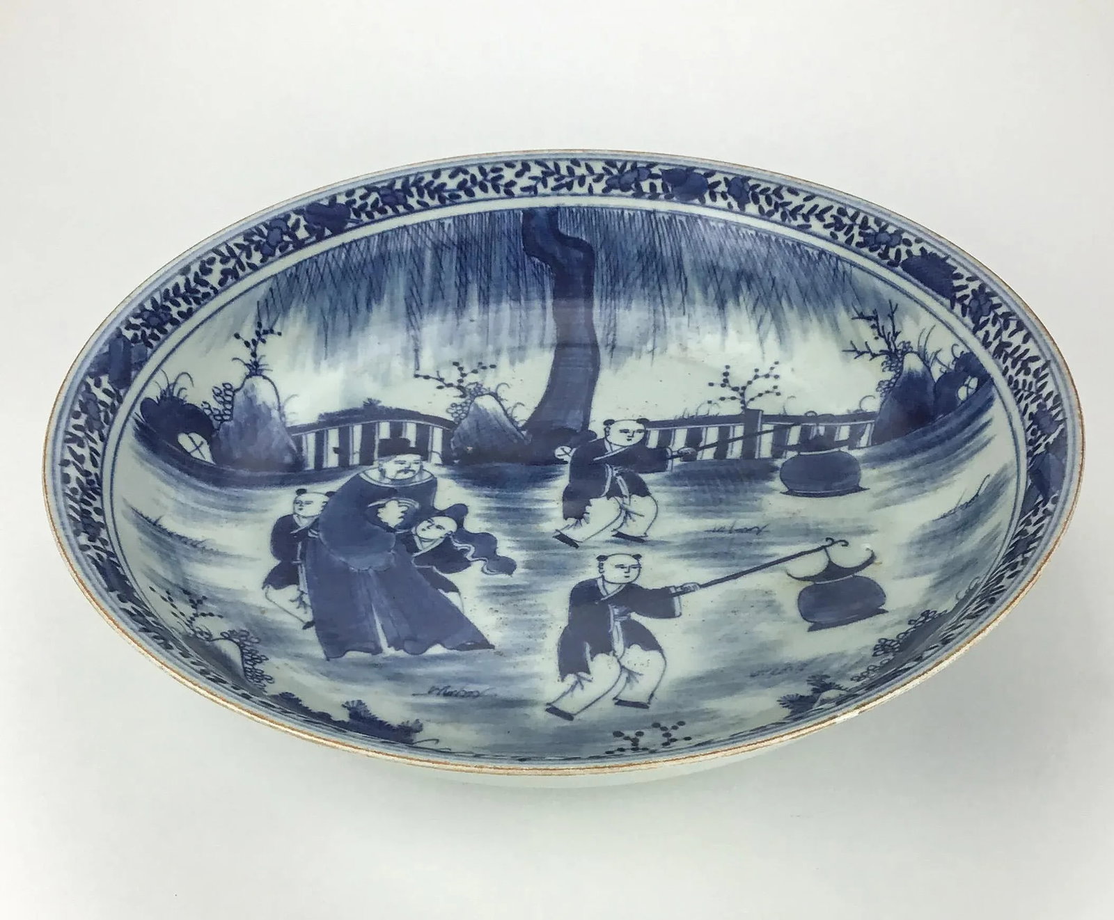 Important Large Chinese Antique Ming Cobalt Blue Underglazed Plate - 4