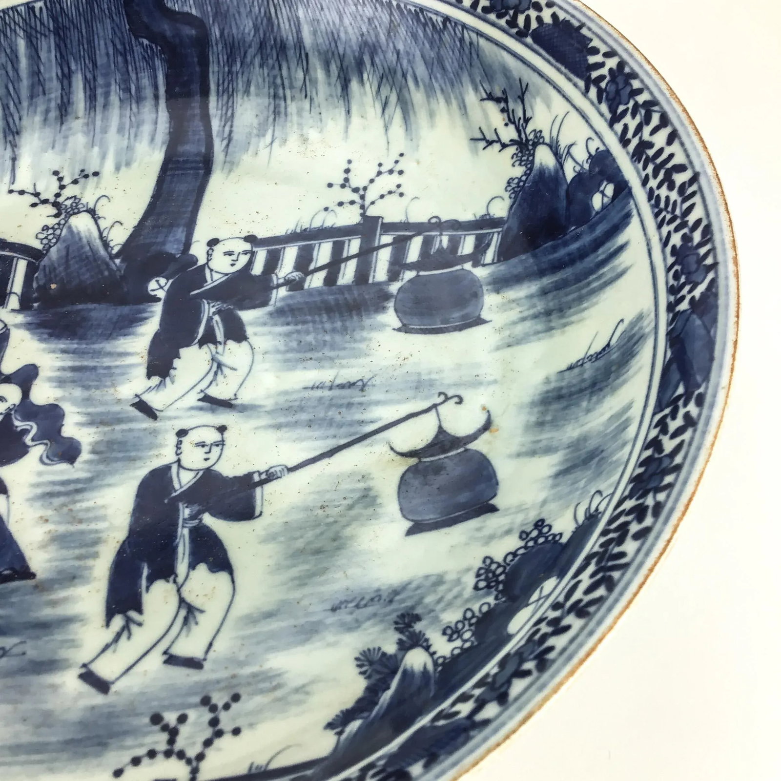 Important Large Chinese Antique Ming Cobalt Blue Underglazed Plate - 7