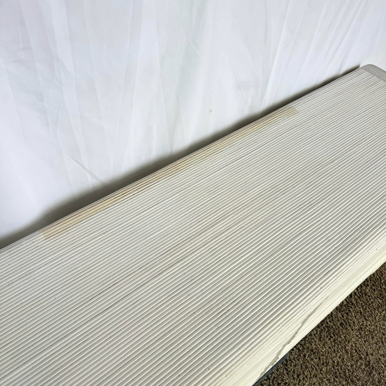 Boho Chic White Wavy Pencil Reed Dresser With Mirror - 12