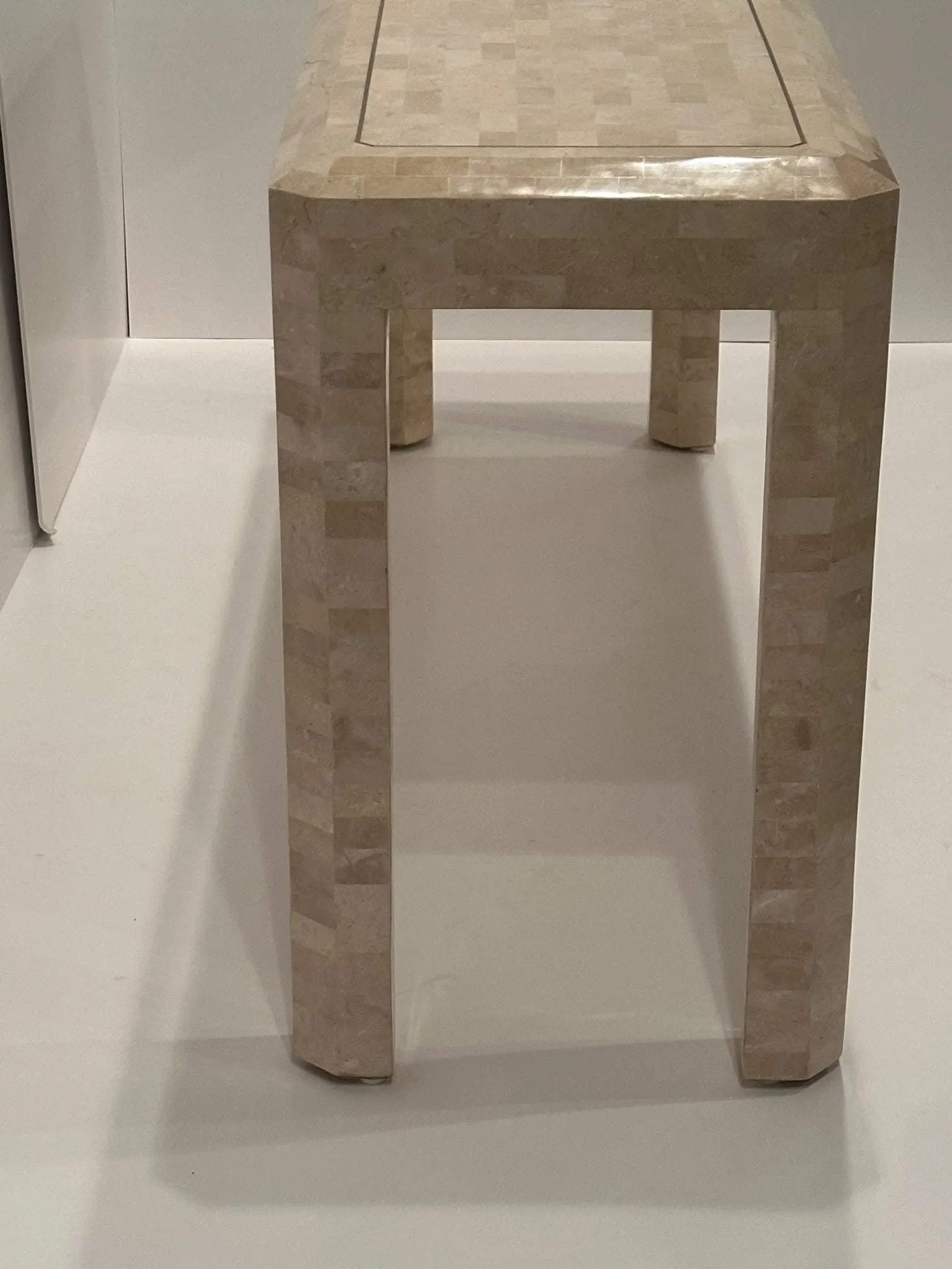 Maitland Smith Tessellated Stone and Inlaid Brass Console - 10