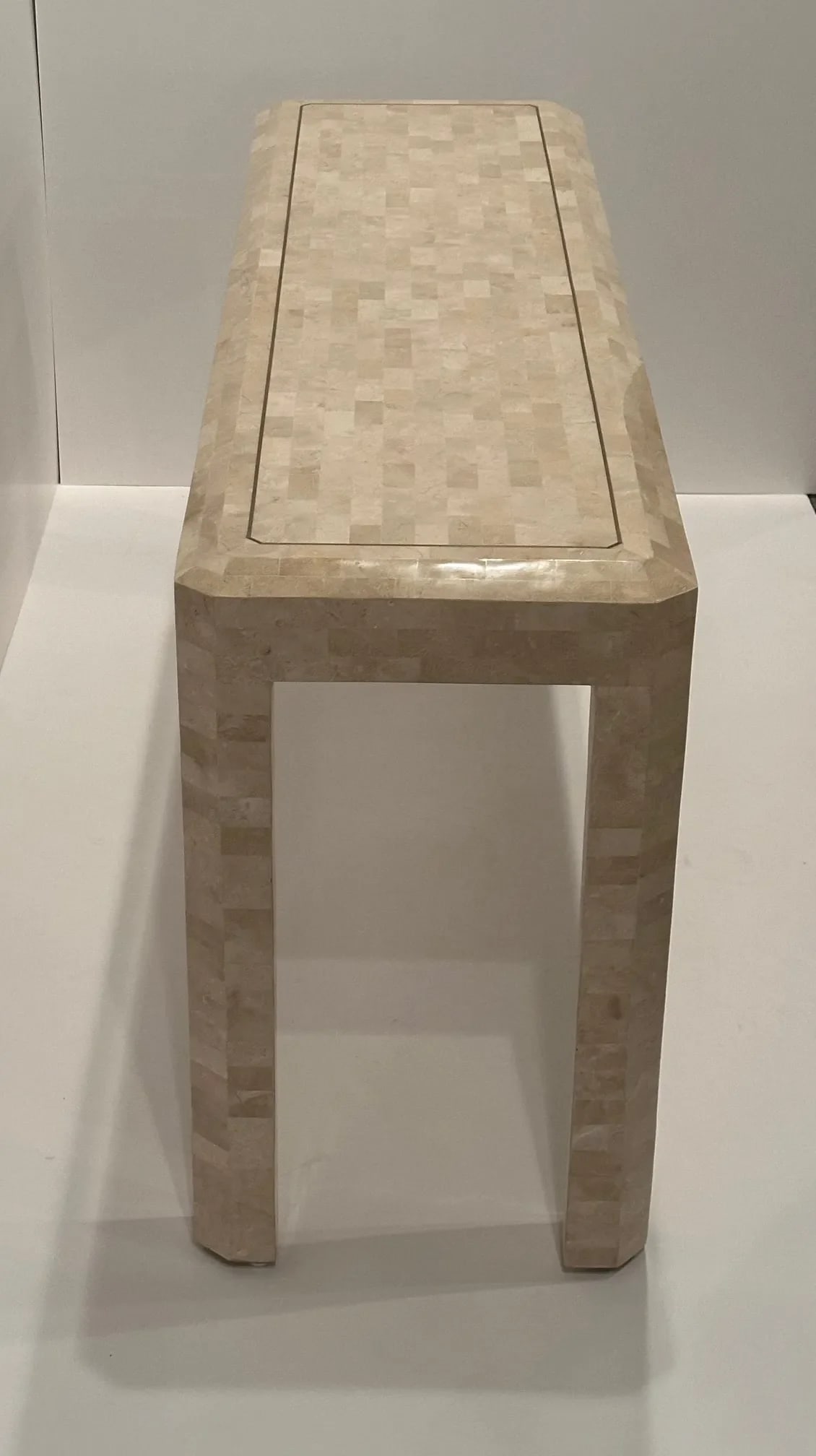 Maitland Smith Tessellated Stone and Inlaid Brass Console - 3