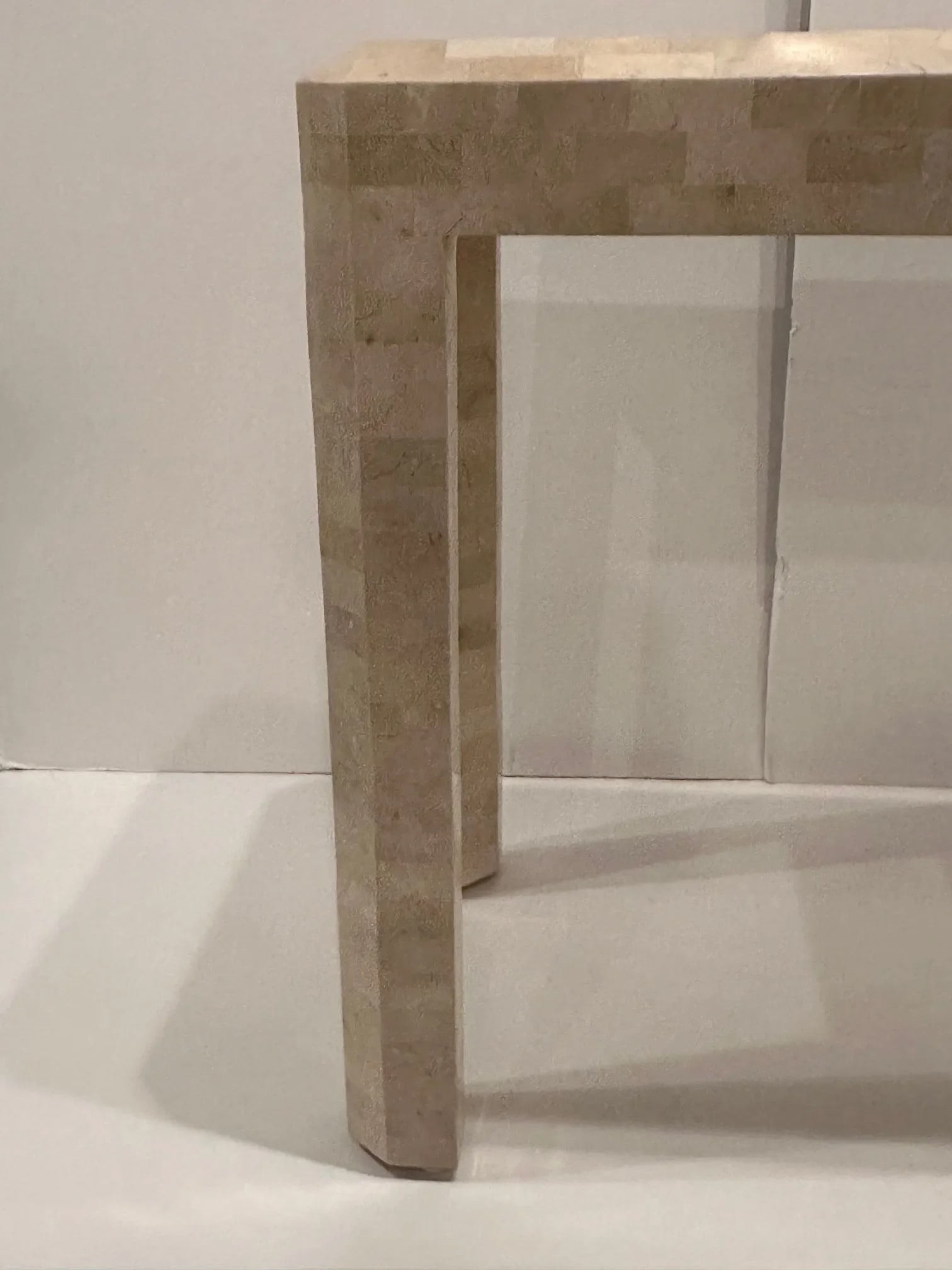 Maitland Smith Tessellated Stone and Inlaid Brass Console - 7