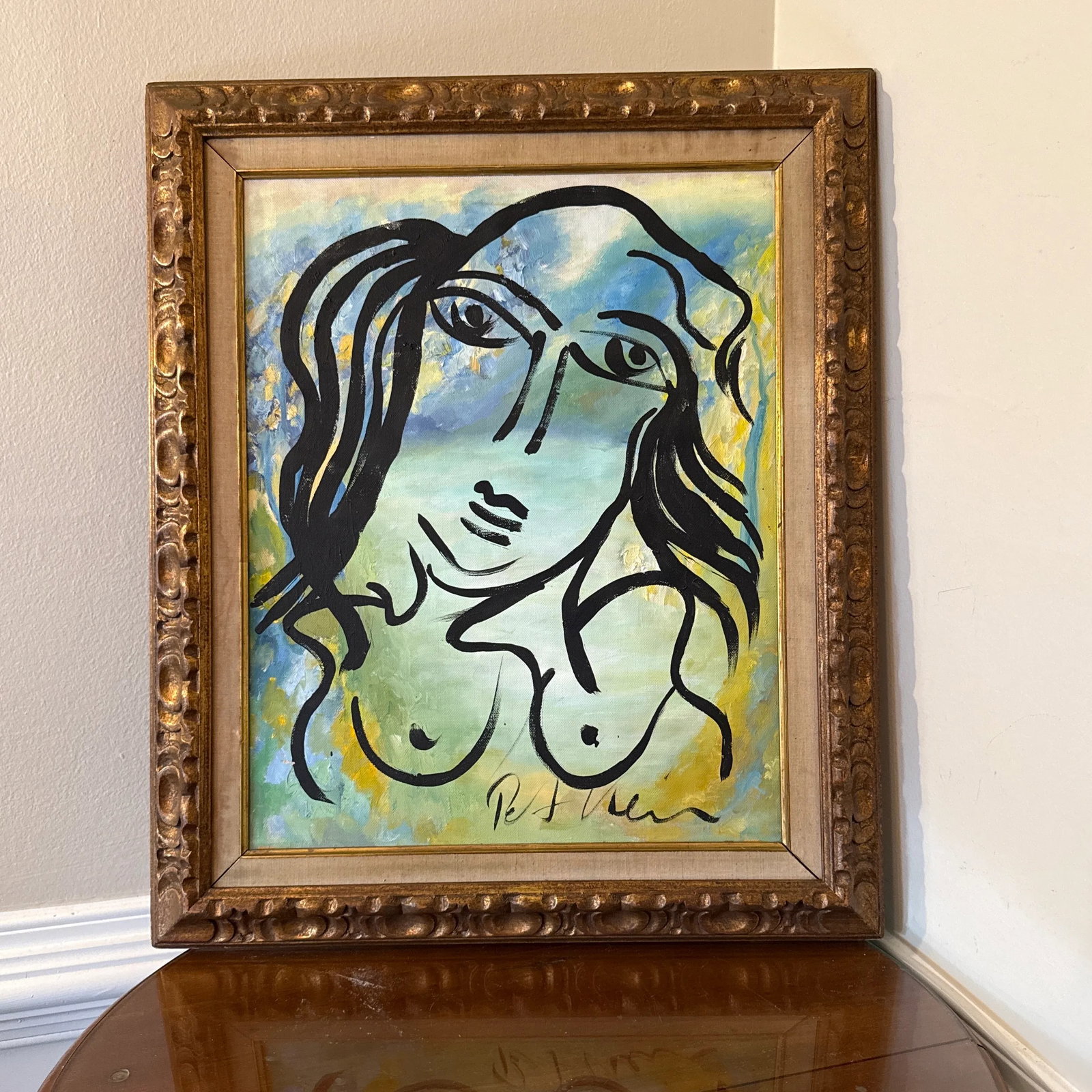 Peter Keil Mid Century Oil Painting of Abstract Figure - 2